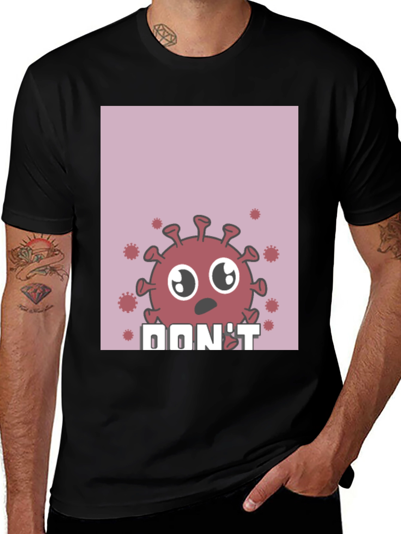 Variant 6 of Cartoon Virus Graphic T-Shirt