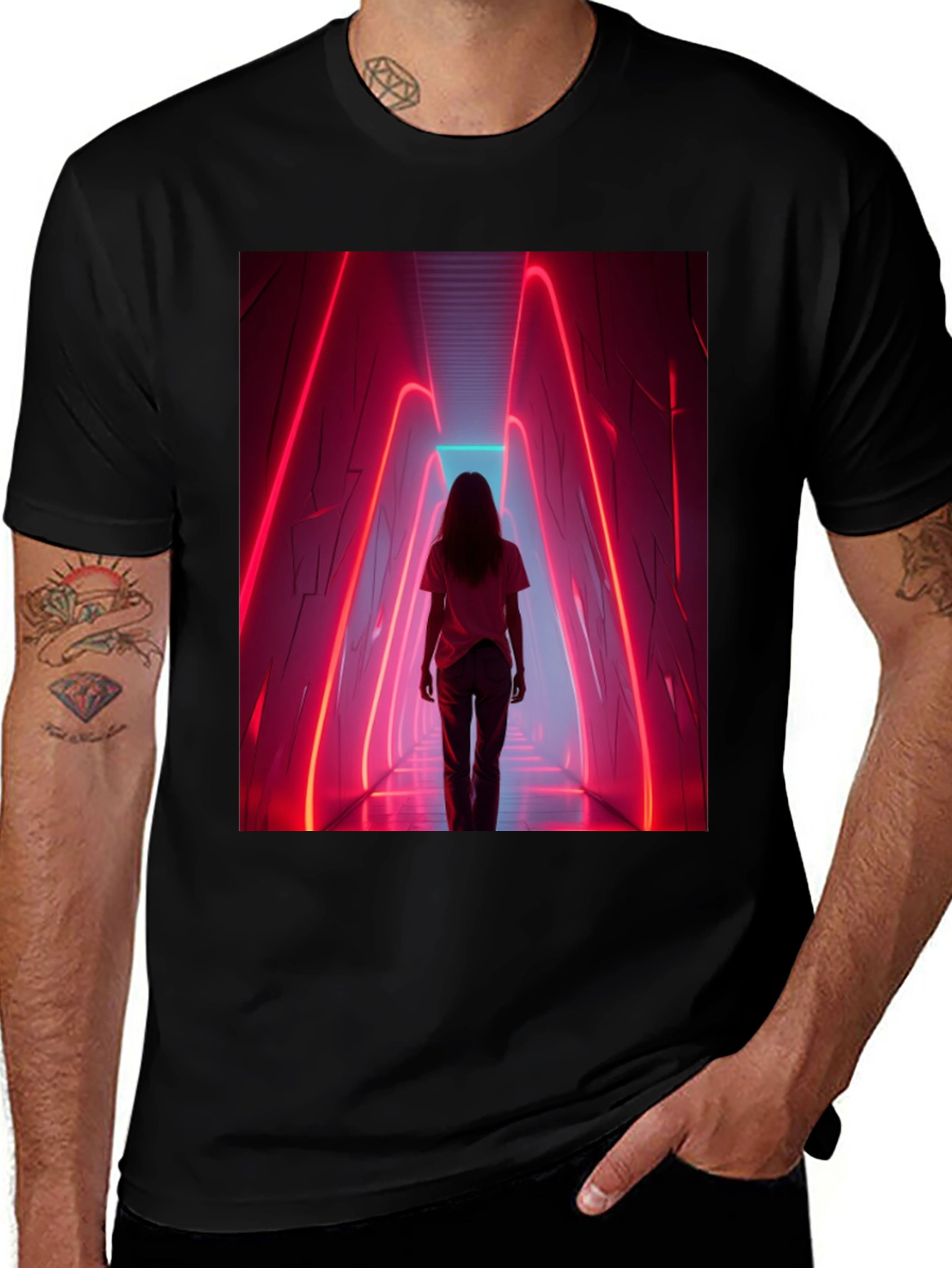 Variant 22 of Neon Tunnel Black Graphic Tee