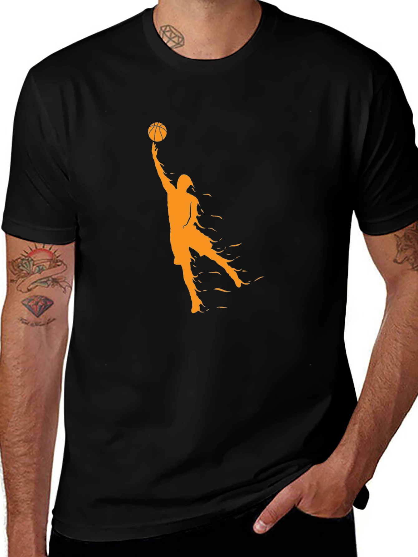 Variant 7 of Basketball Silhouette Graphic T-Shirt