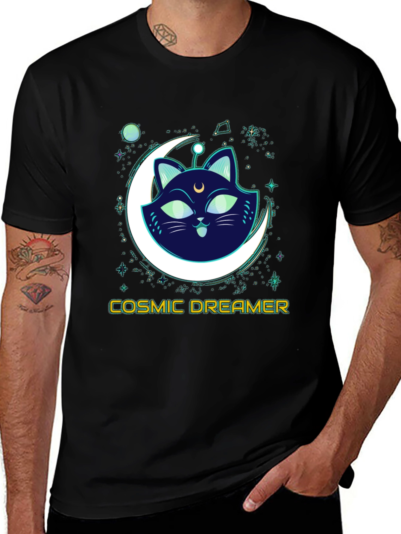 Variant 19 of Cosmic Dreamer Cat T-Shirt