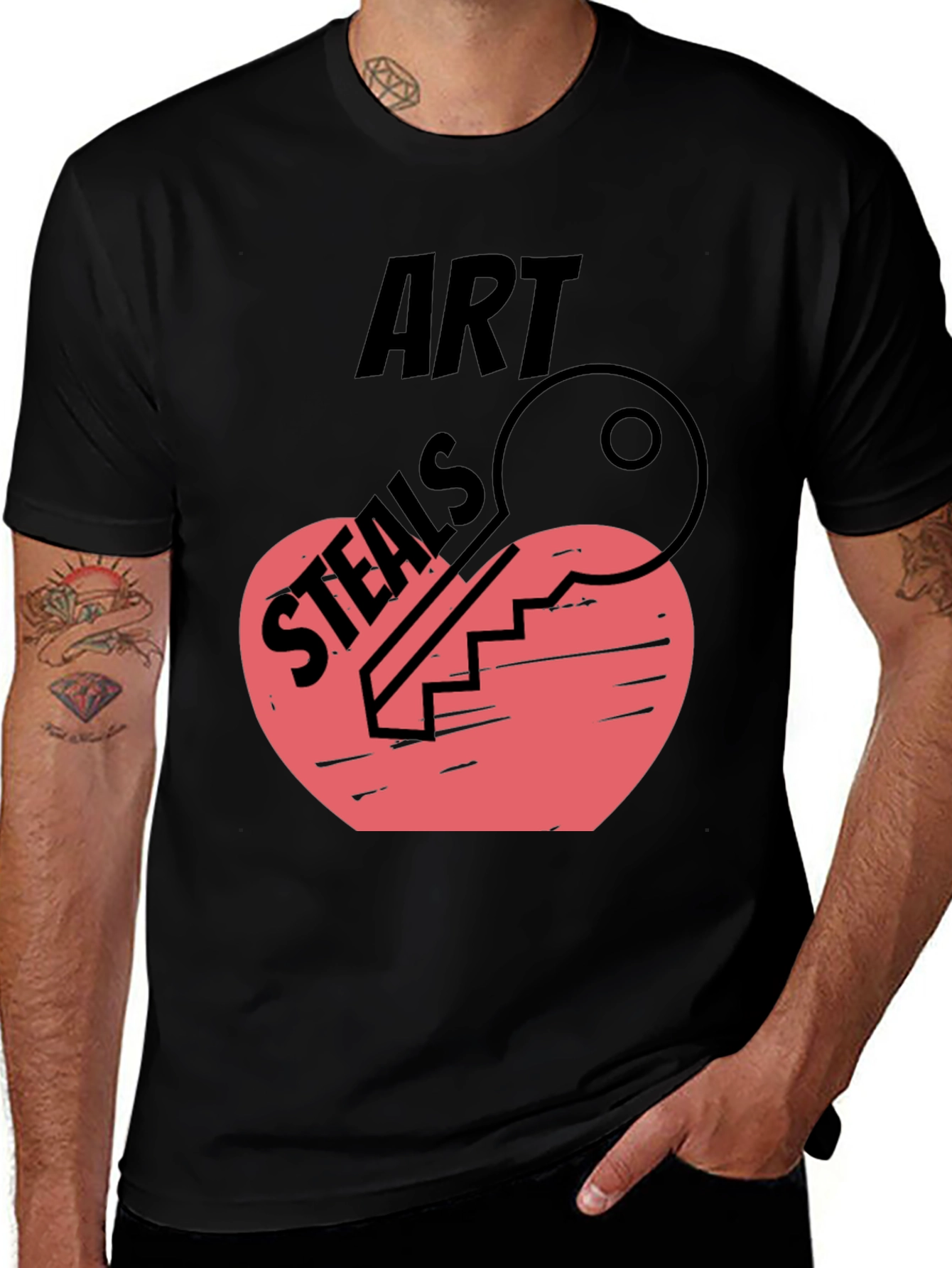 Variant 11 of Art Steals Heart Key Graphic Tee