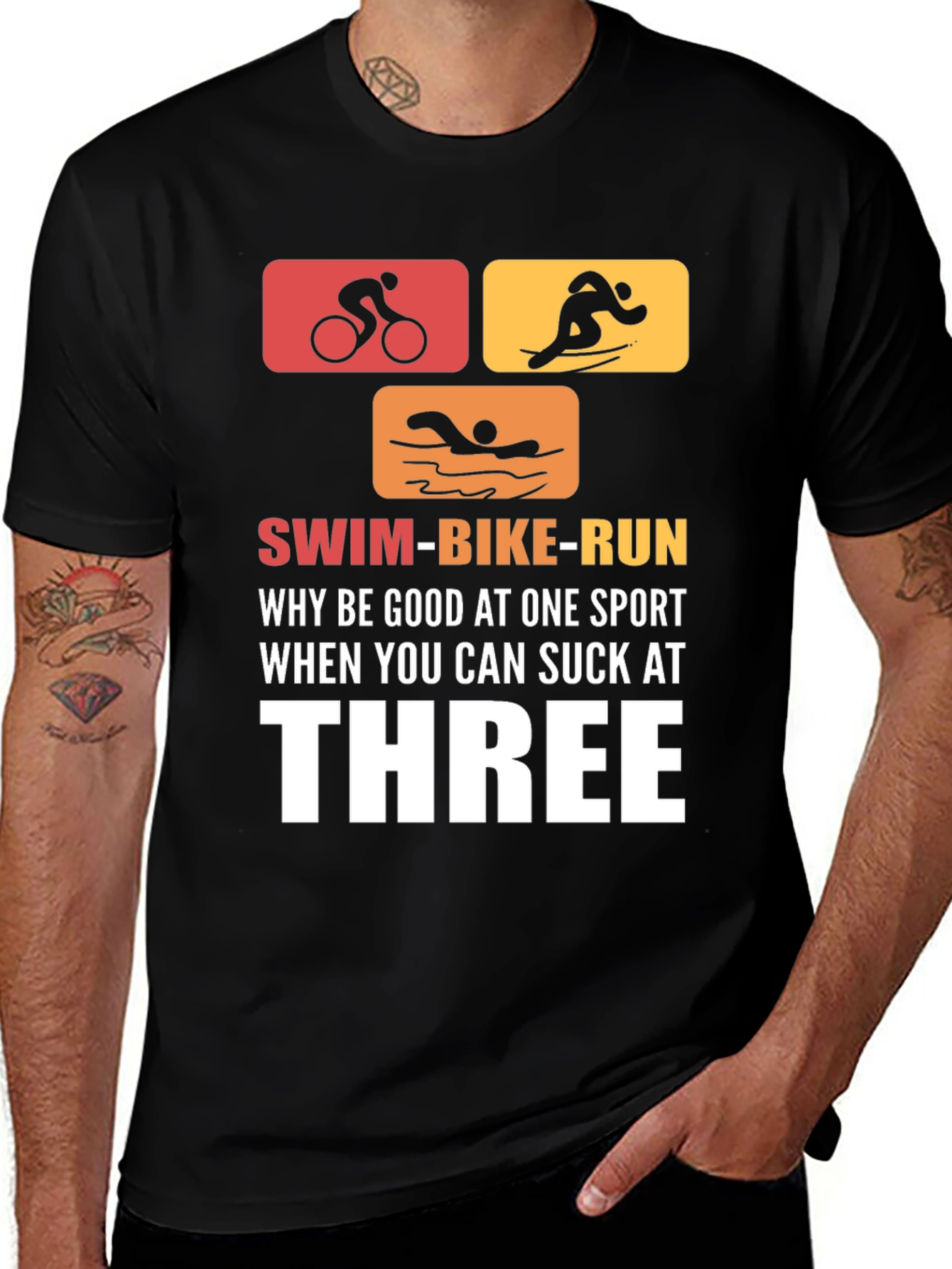 Variant 19 of Swim Bike Run Triathlon T-Shirt