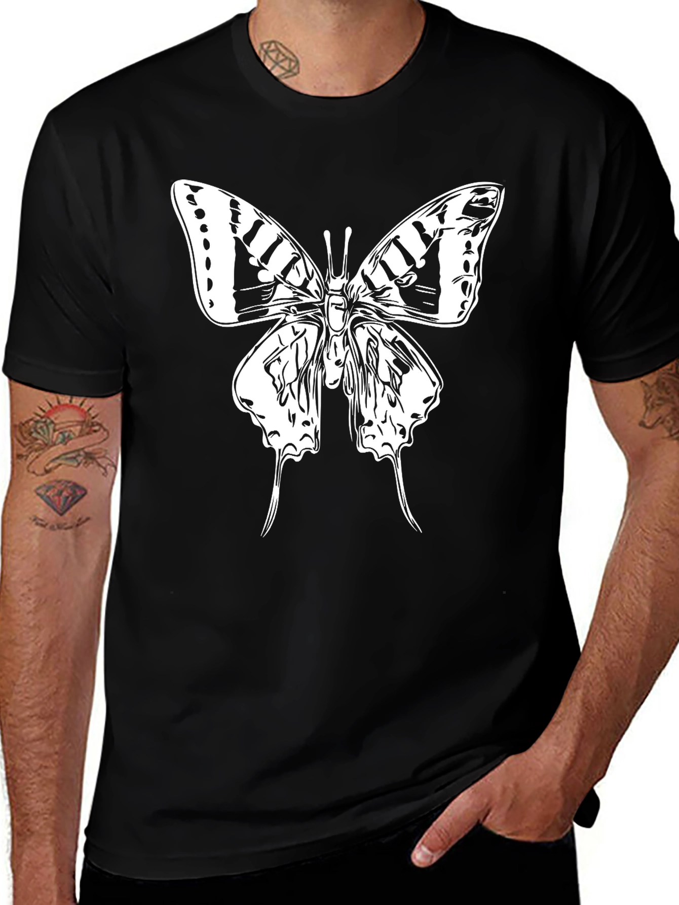 Variant 24 of Butterfly Graphic Black T-Shirt