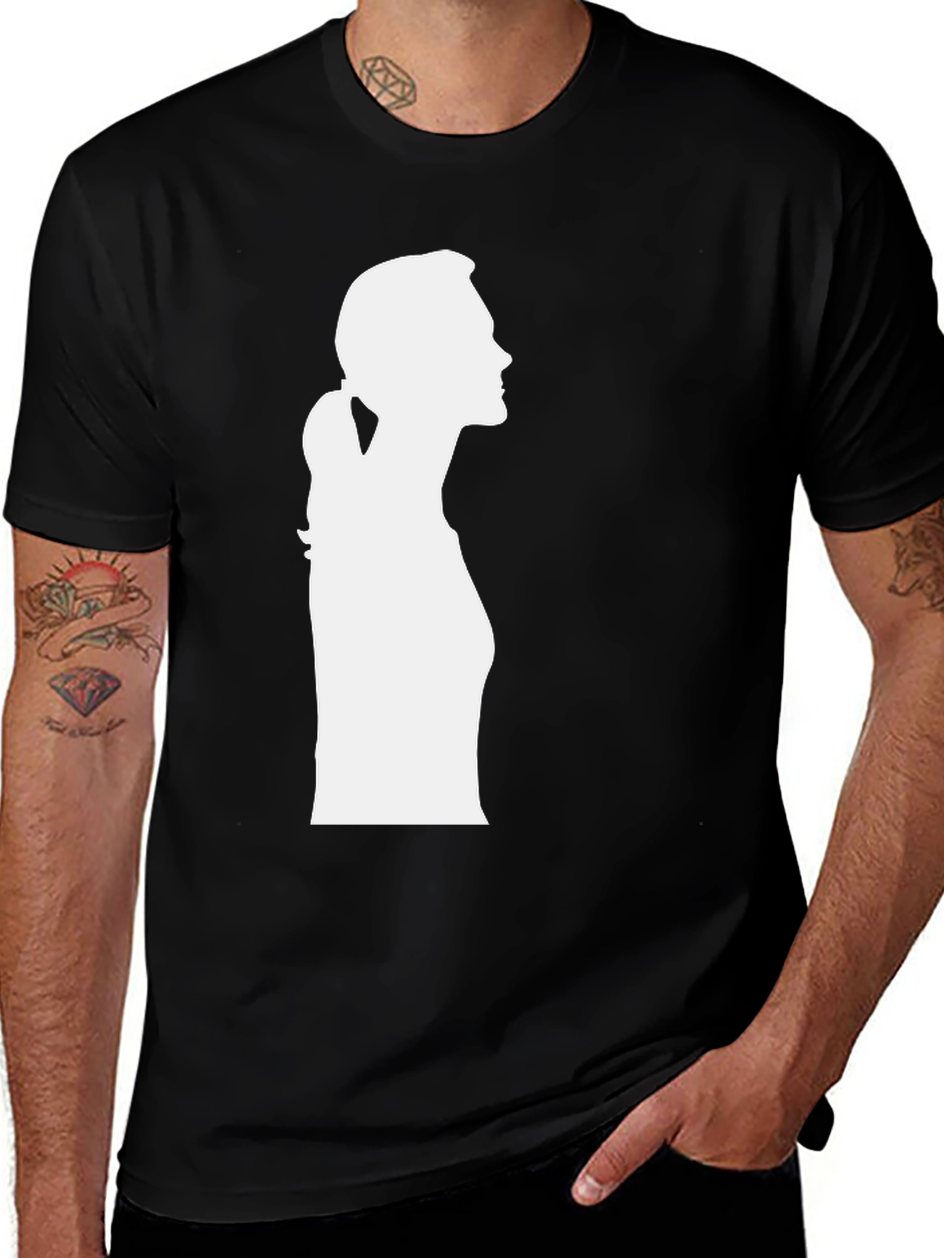 Variant 29 of Silhouette Graphic Tee - Modern Black T-Shirt