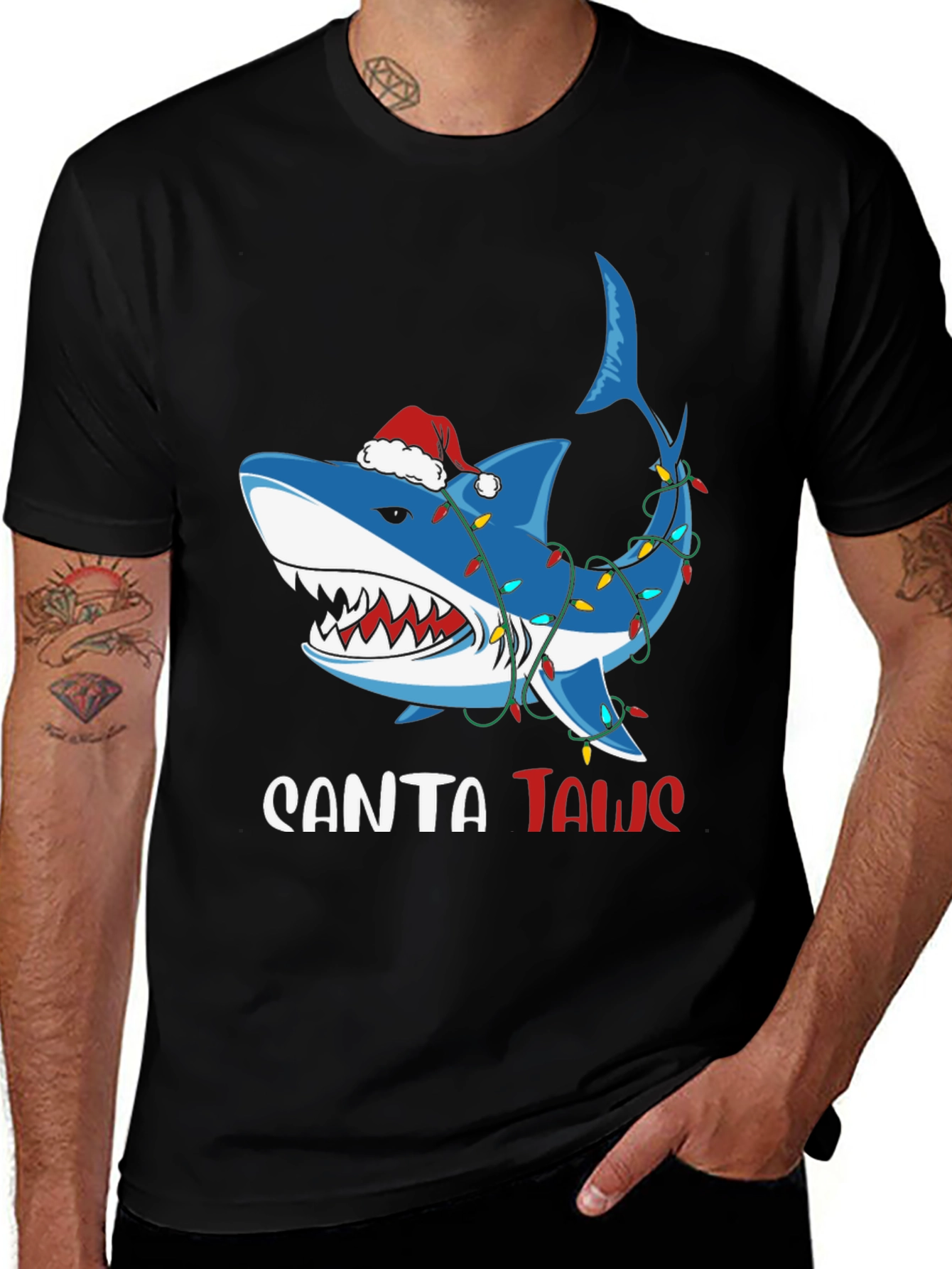 Santa Jaws Christmas Shark T-Shirt