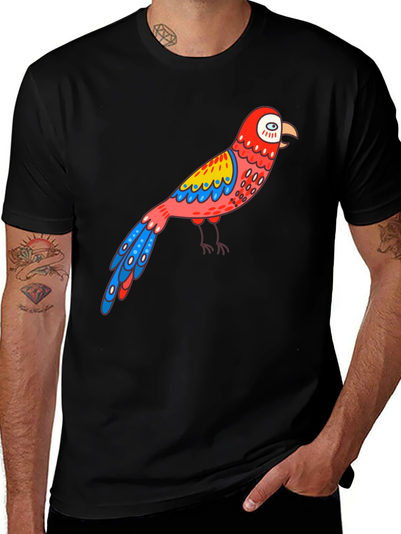 Variant 13 of Parrot Graphic Black T-Shirt