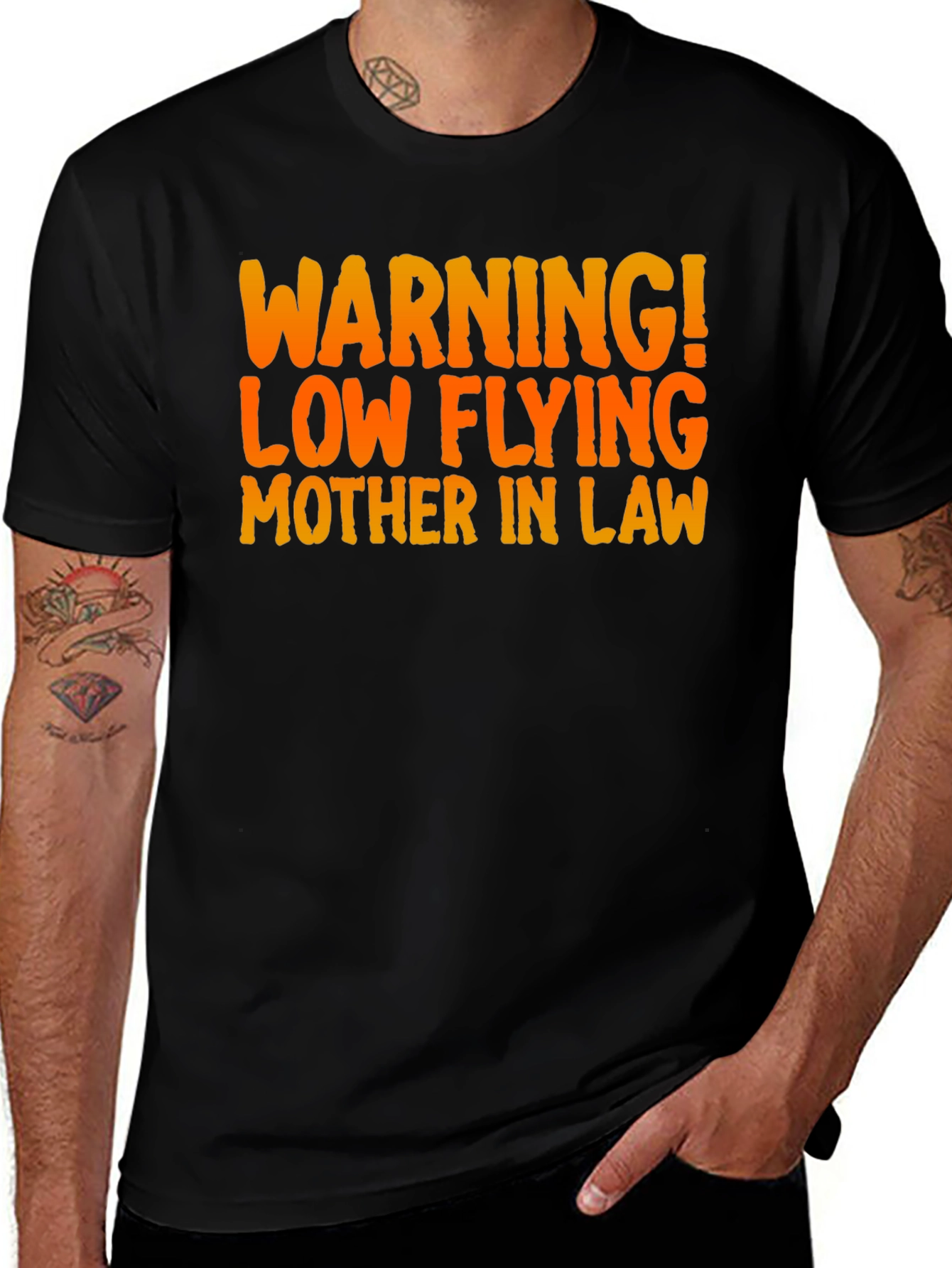 Variant 3 of Funny "Low Flying Mother-In-Law" Black T-Shirt
