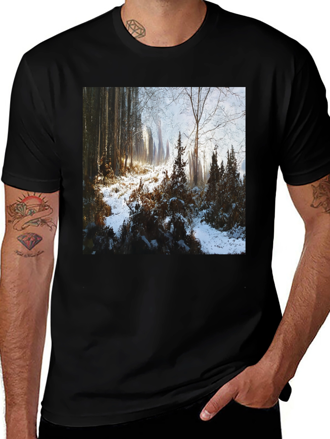 Variant 30 of Winter Forest Scene T-Shirt