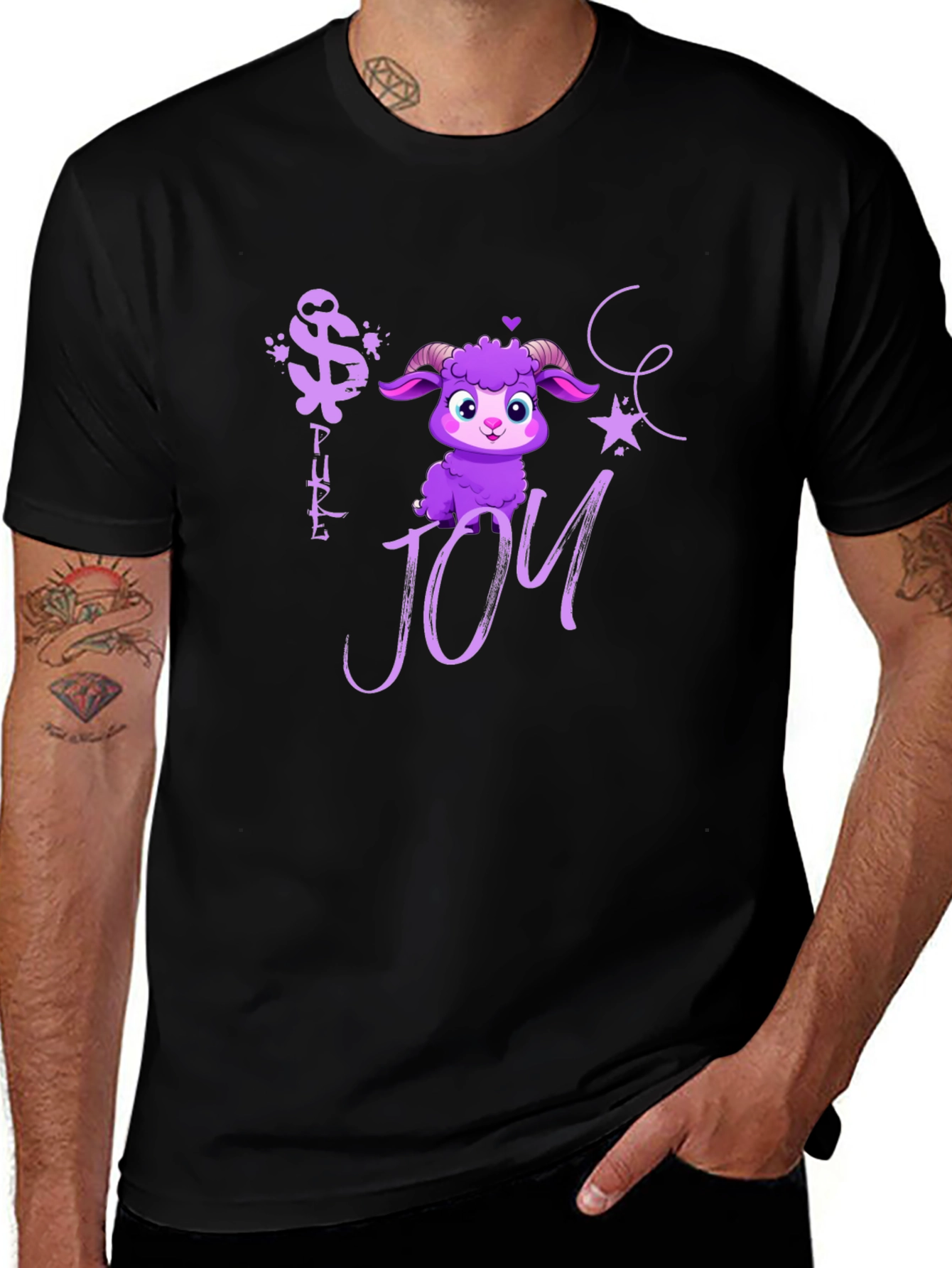 Variant 15 of Pure Joy Purple Sheep Graphic Tee