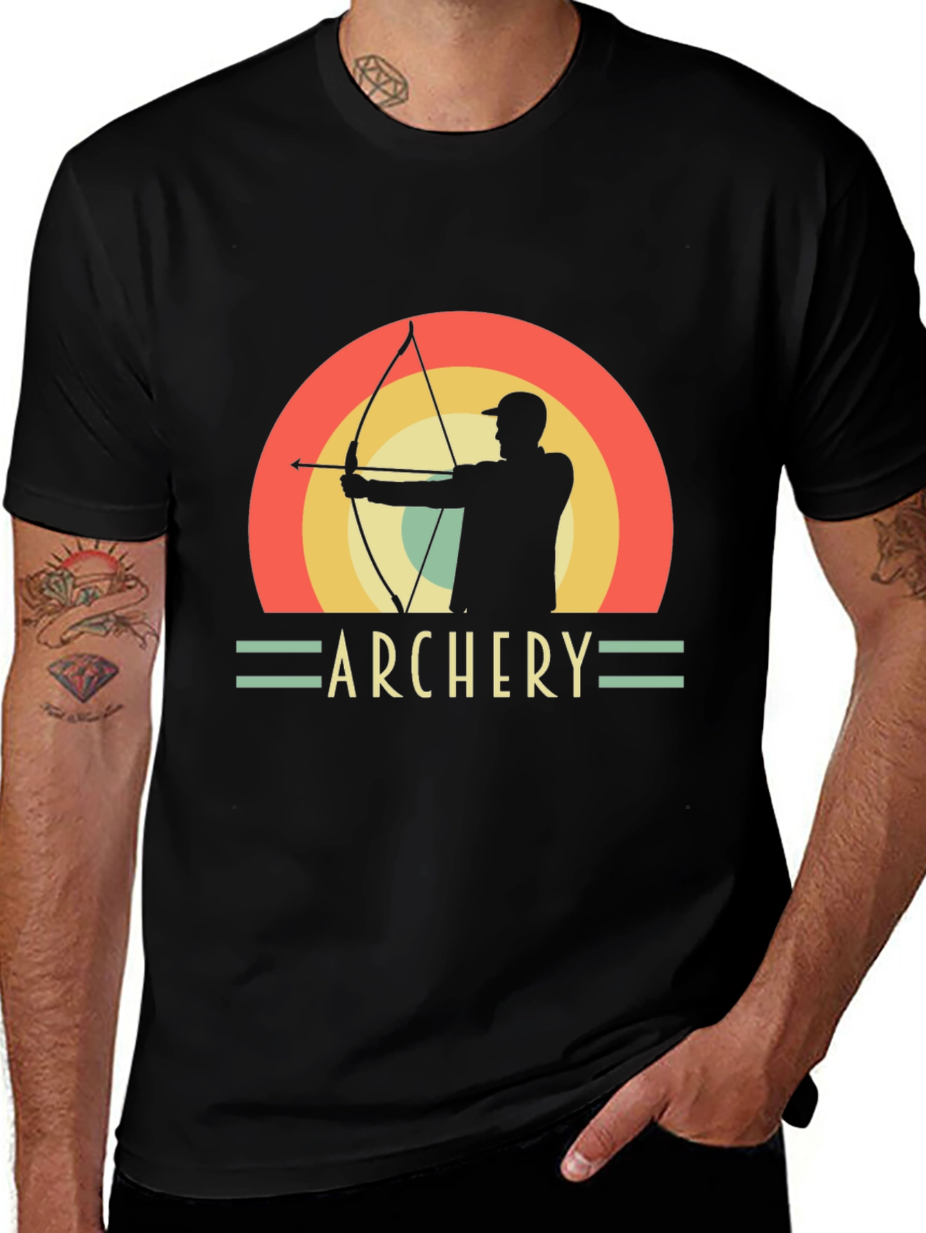 Variant 12 of Archery Retro T-Shirt - Bow and Arrow Graphic Tee