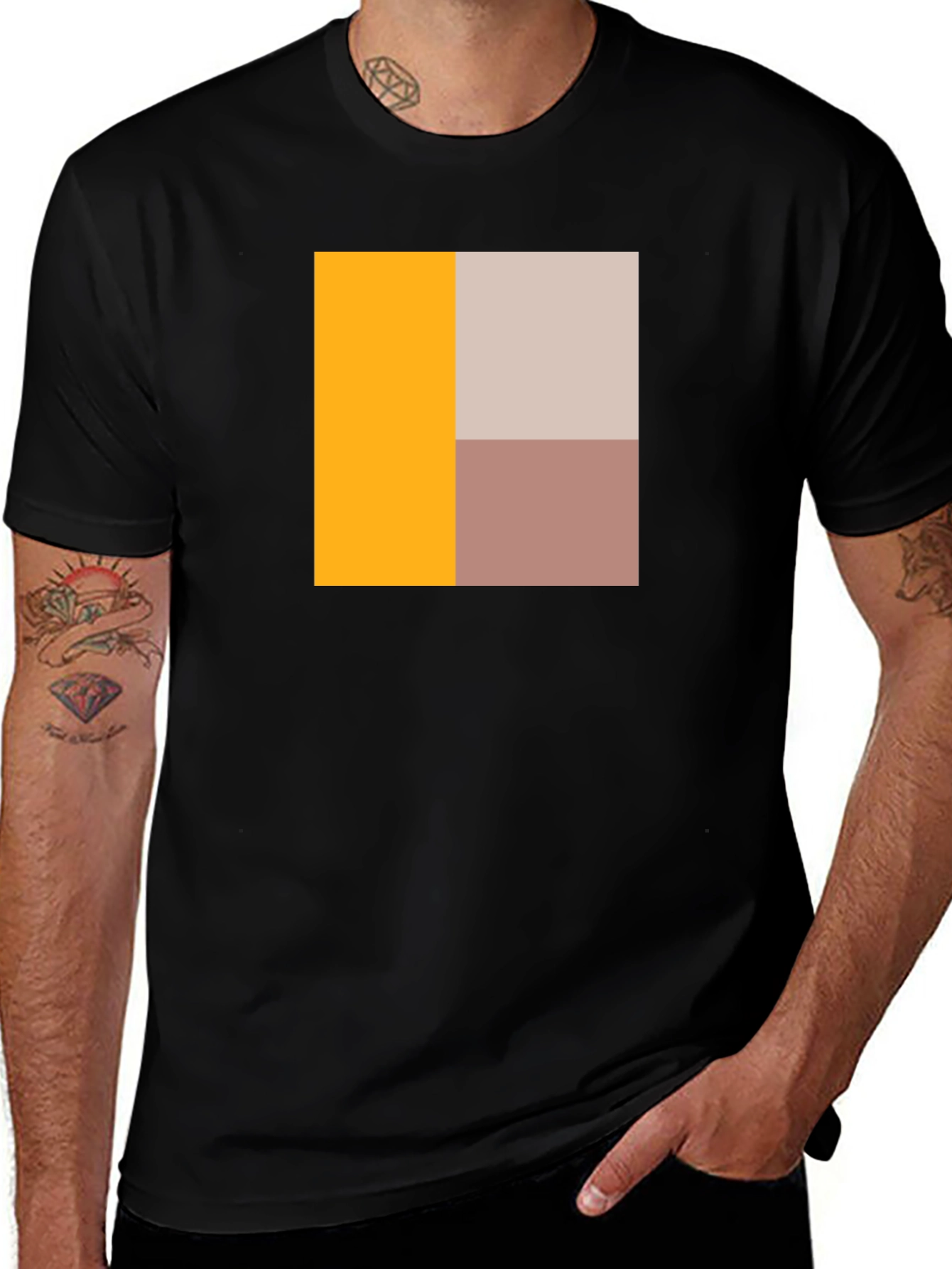 Modern Block Tee - Stylish Geometric Print