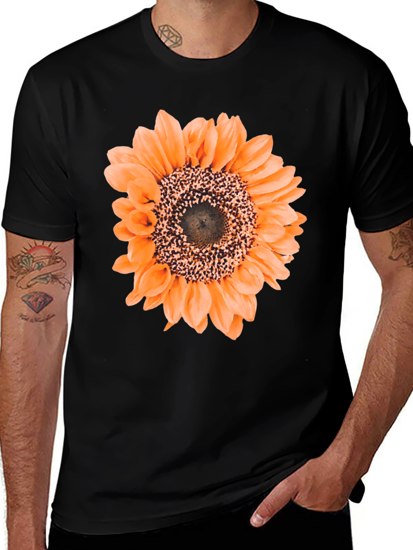 Variant 30 of Sunflower Graphic Black Tee