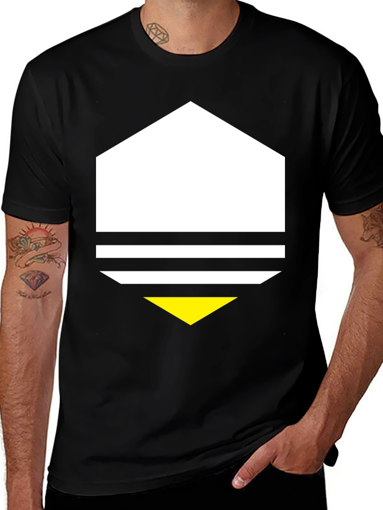 Variant 12 of Geometric Graphic Tee - Stylish Black T-Shirt