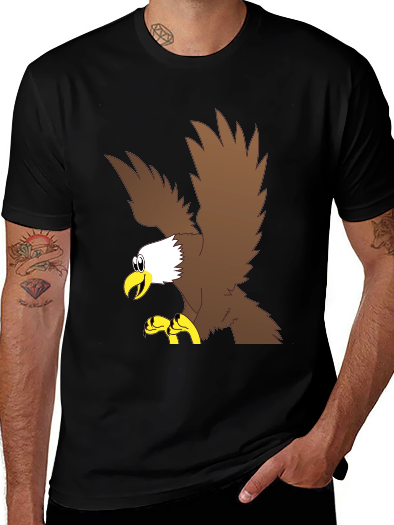 Variant 30 of Eagle Graphic Print Black T-Shirt