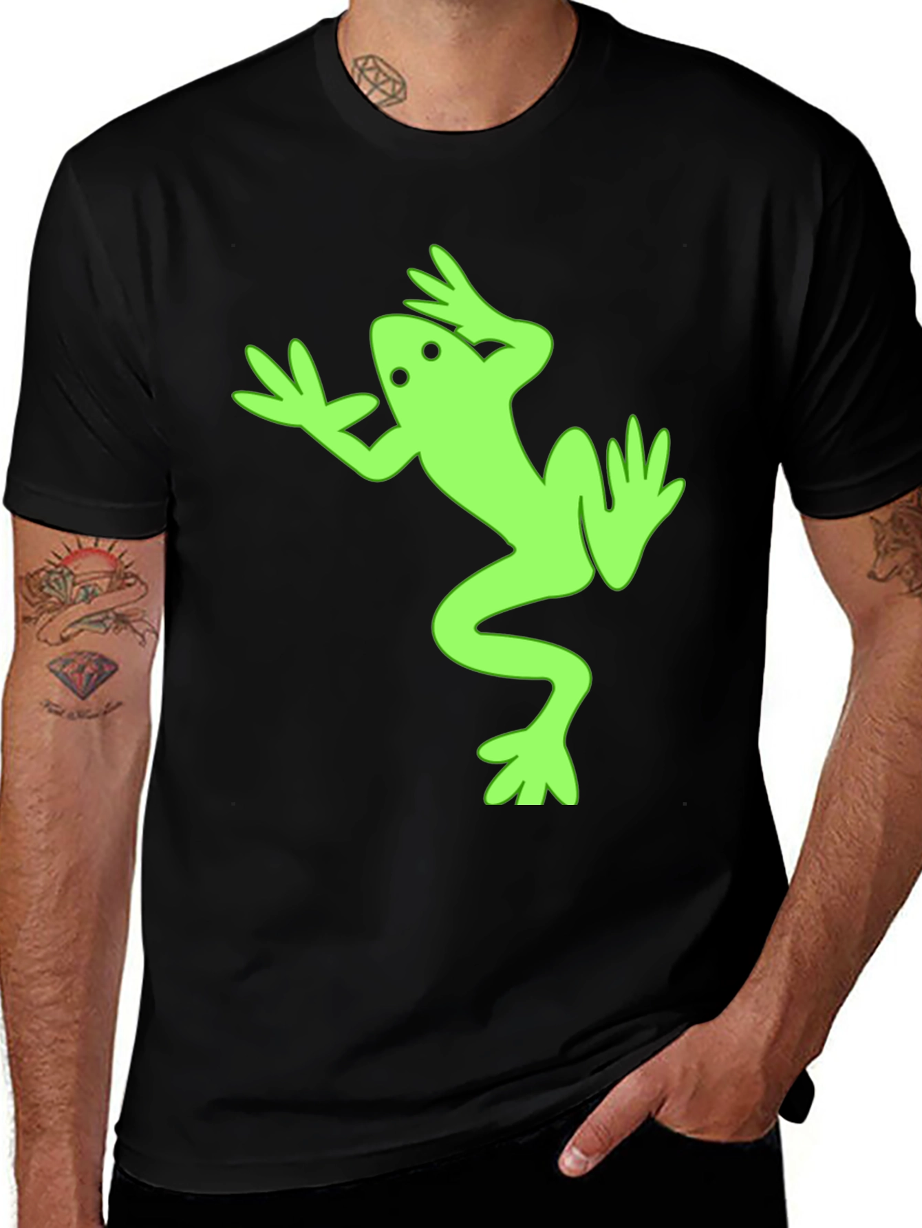 Variant 9 of Frog Graphic Tee - Fun & Unique Black T-Shirt