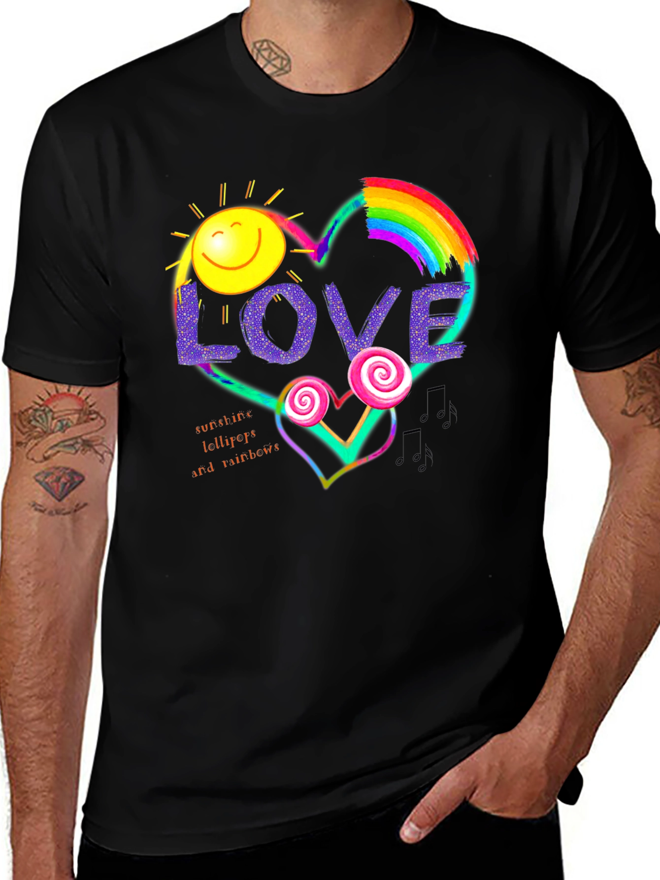 Variant 14 of Love Sunshine Lollipop Rainbows Heart T-Shirt