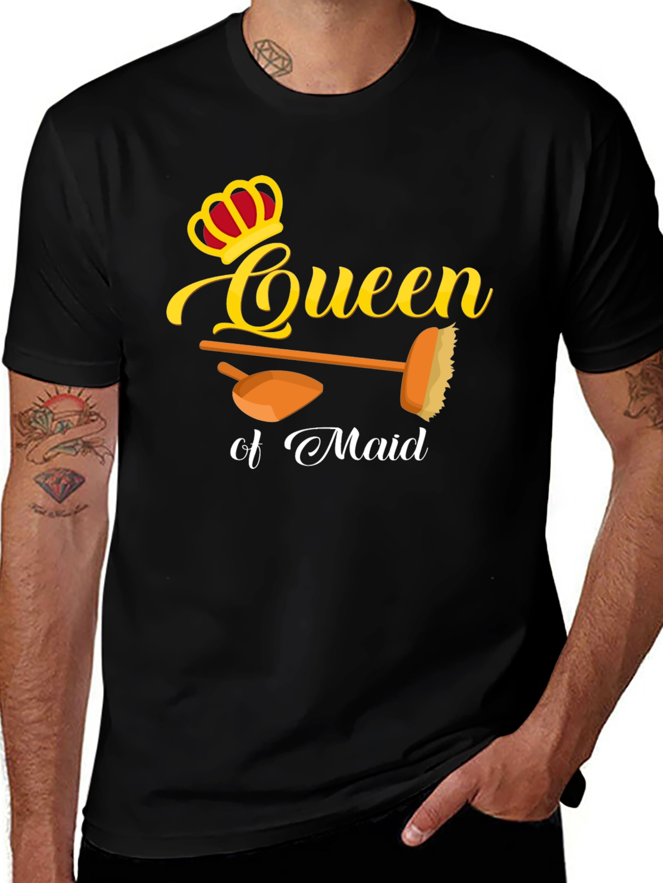 Queen of Maid Black Graphic T-Shirt