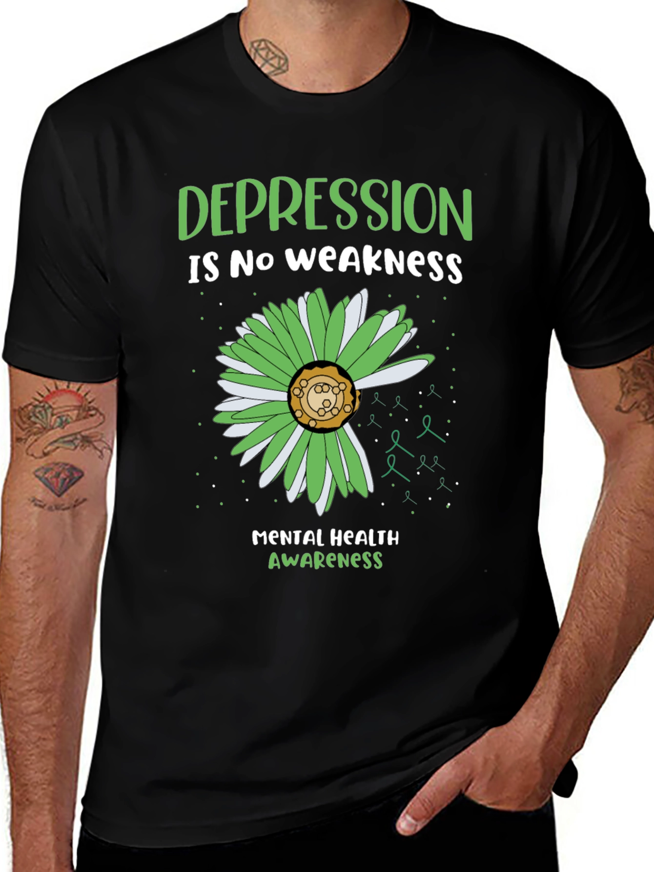 Variant 23 of Mental Health Awareness T-Shirt - Depression is No Weakness
