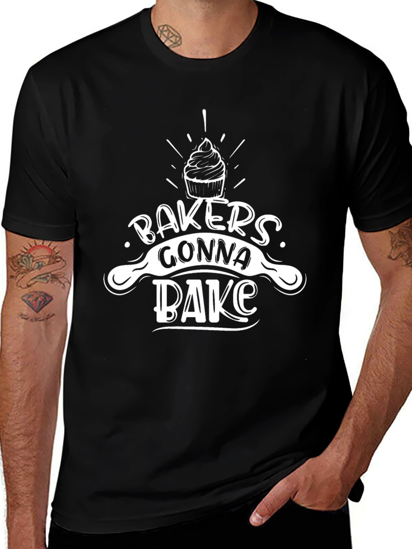 Variant 6 of Baker's Gonna Bake Graphic Tee - Black
