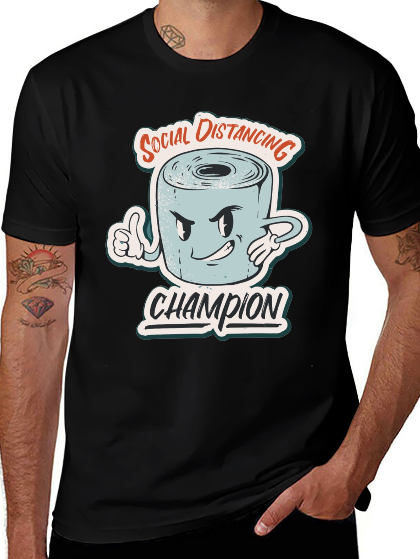 Variant 19 of Social Distancing Champion Graphic Tee