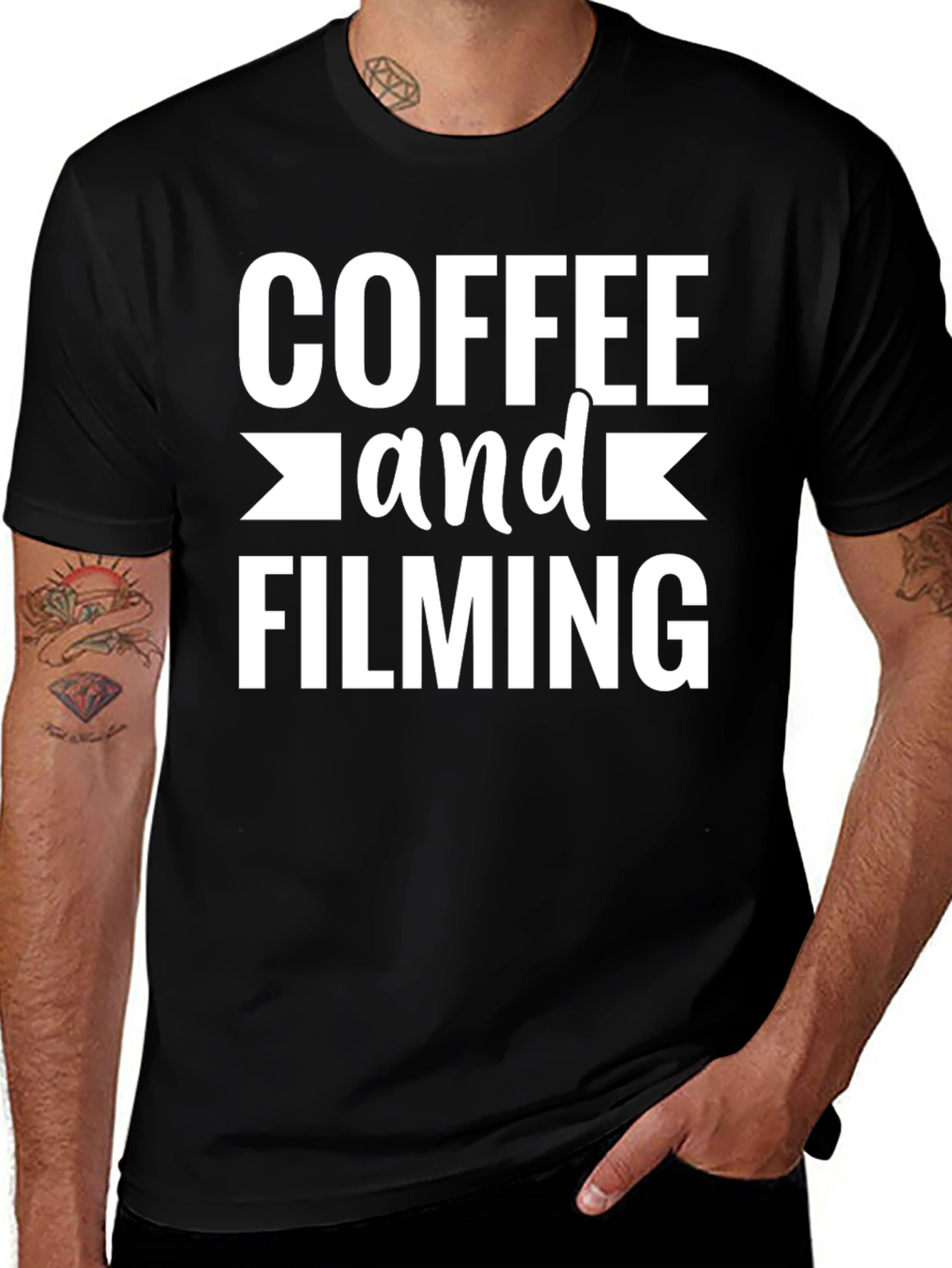 Variant 13 of Coffee and Filming Black Graphic T-Shirt