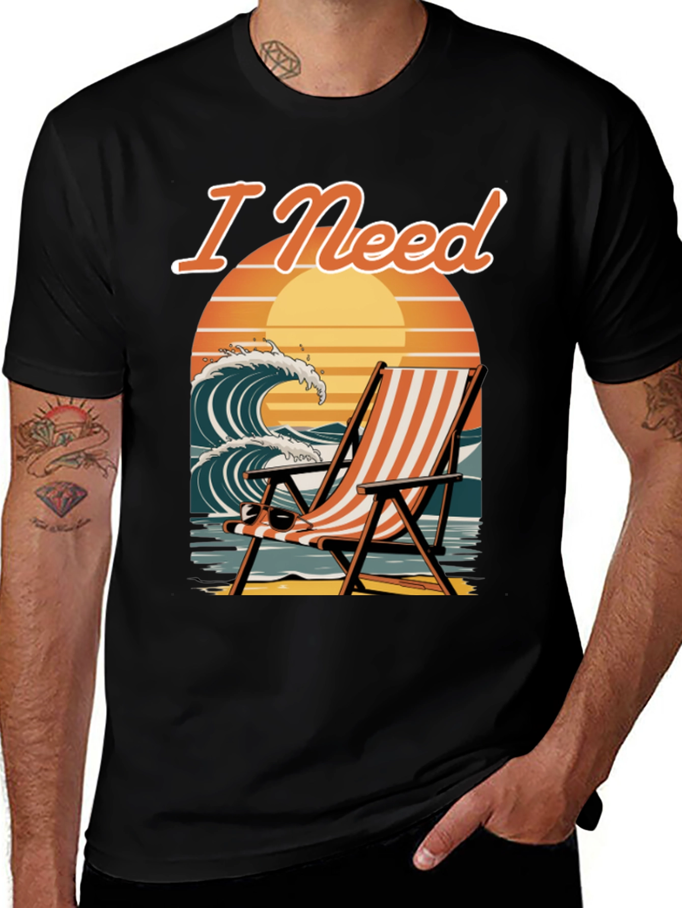 Variant 24 of I Need Beach Black T-Shirt