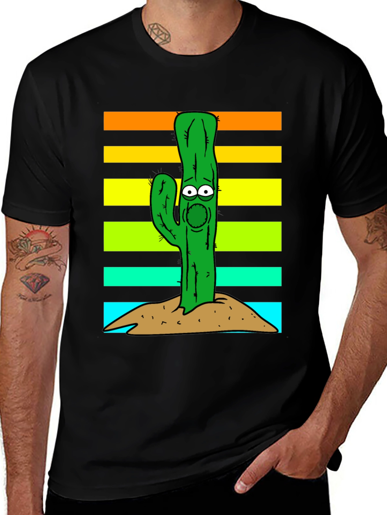 Variant 27 of Cartoon Cactus Graphic T-Shirt
