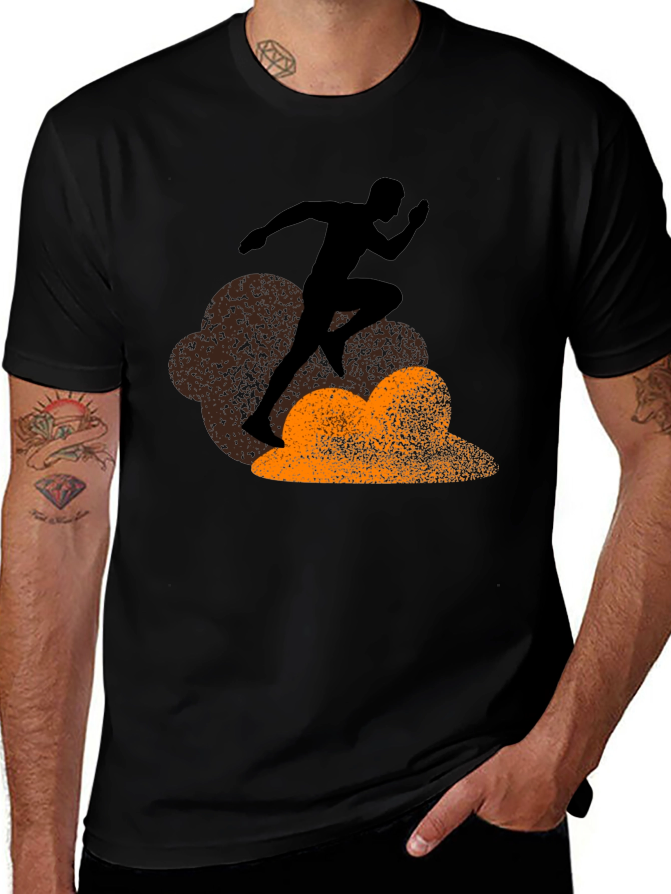 Variant 18 of Runner Graphic Black T-Shirt
