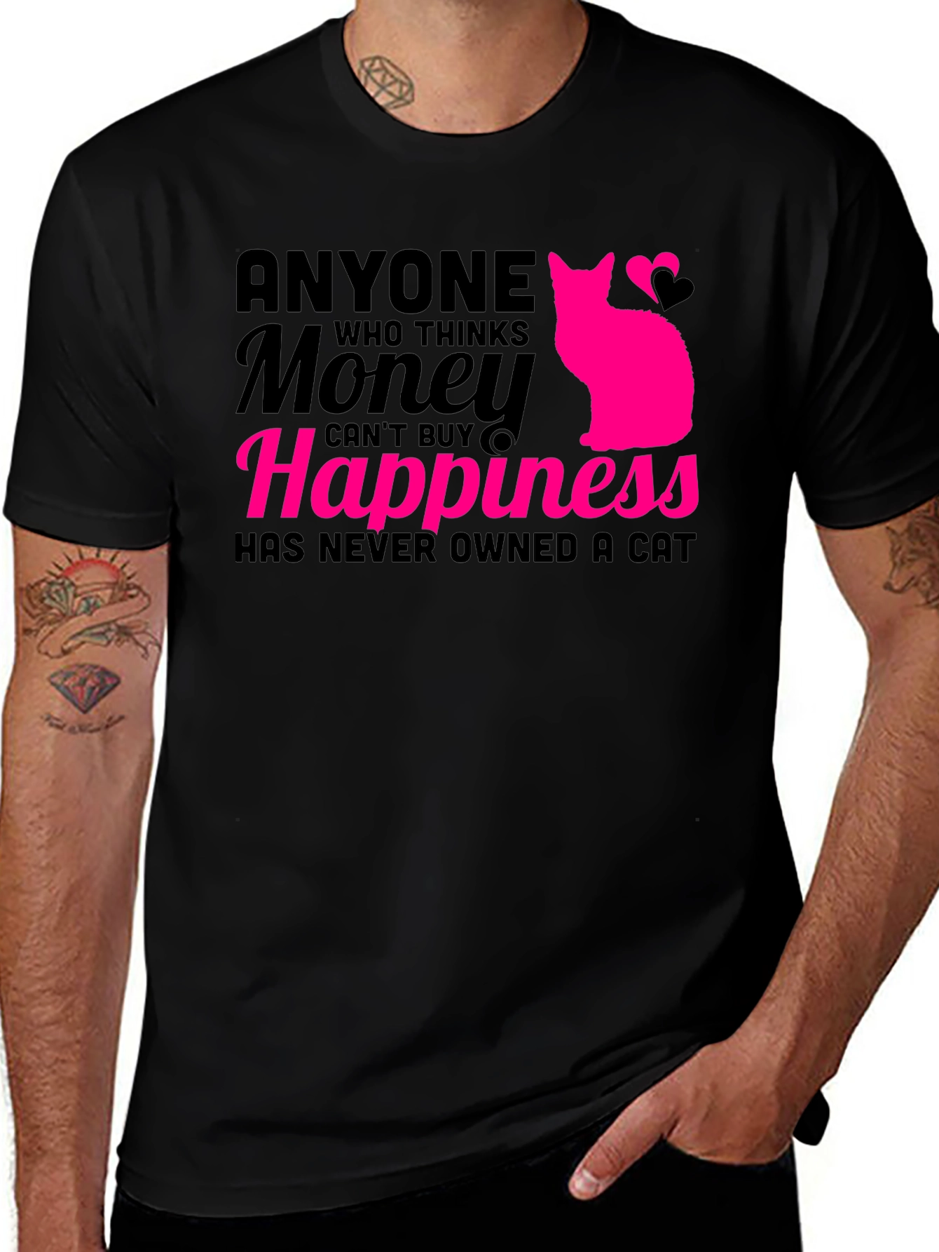 Variant 2 of Money Can't Buy Happiness Cat T-Shirt