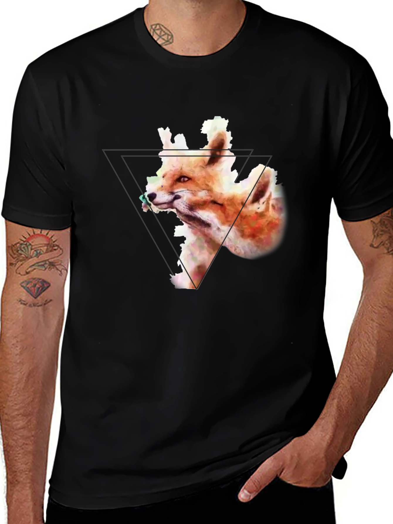 Variant 24 of Fox Graphic Print Black T-Shirt