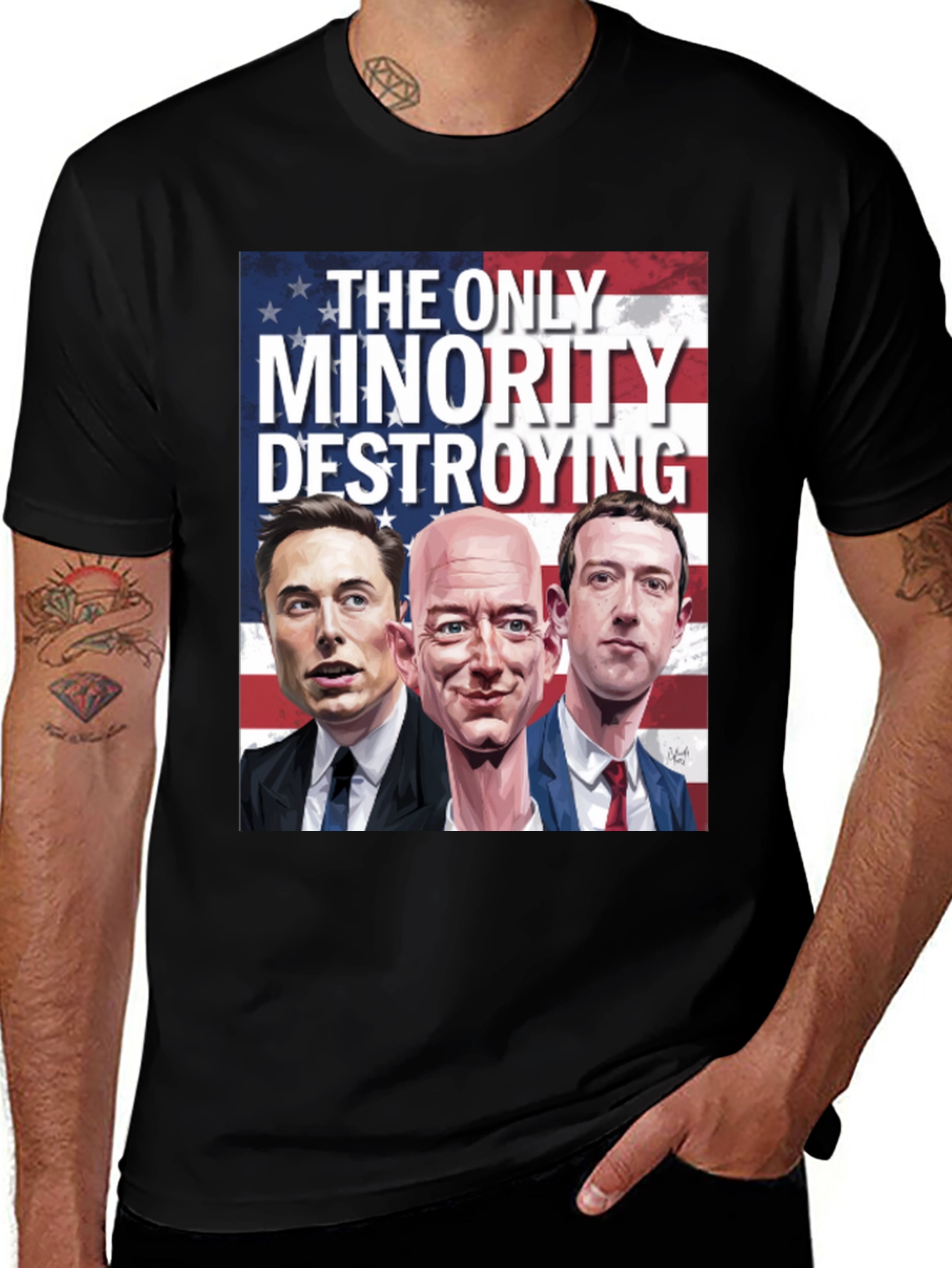 Black The Only Minority T-Shirt main image