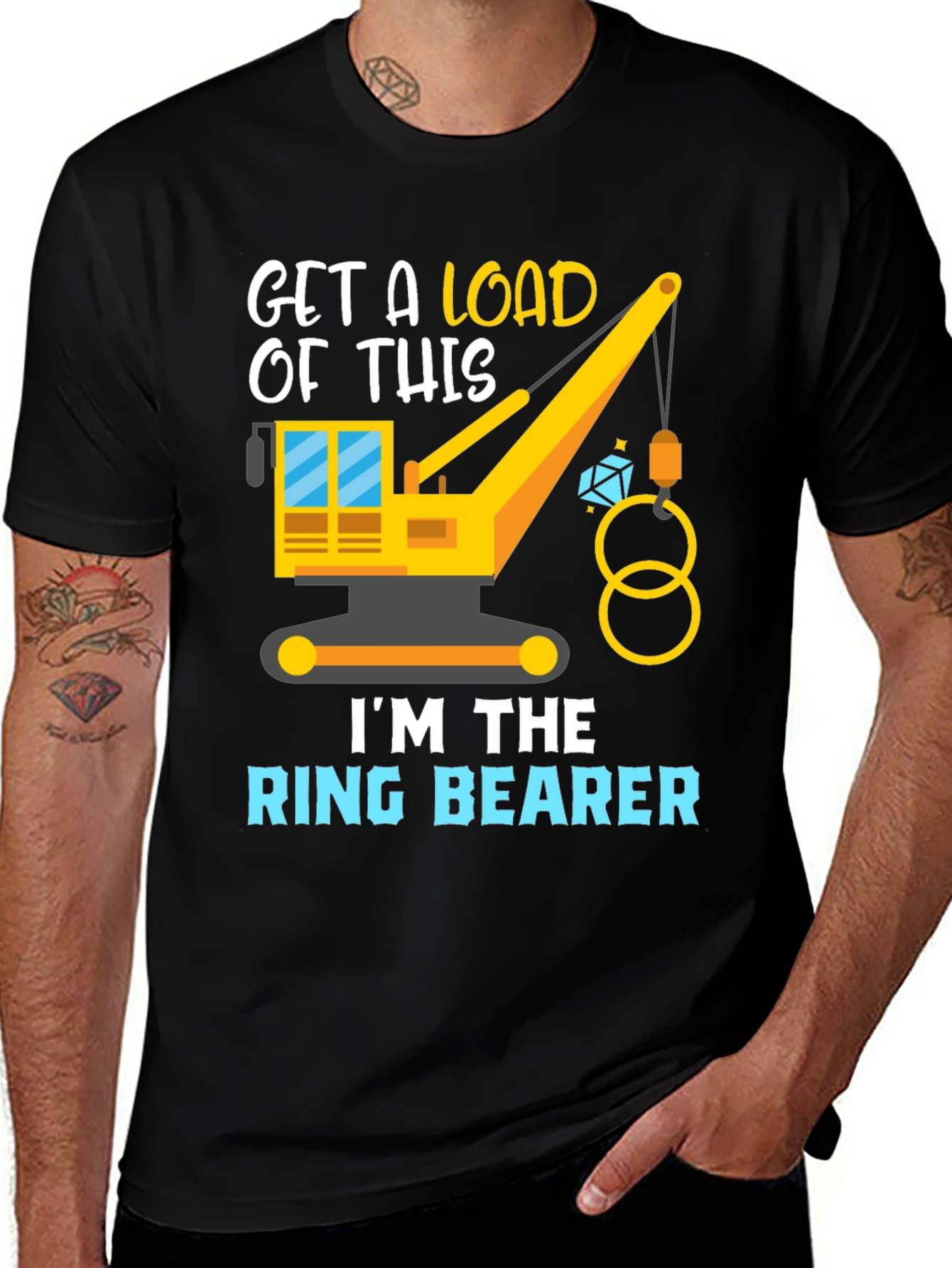 Variant 17 of Ring Bearer Construction Crane Graphic Tee