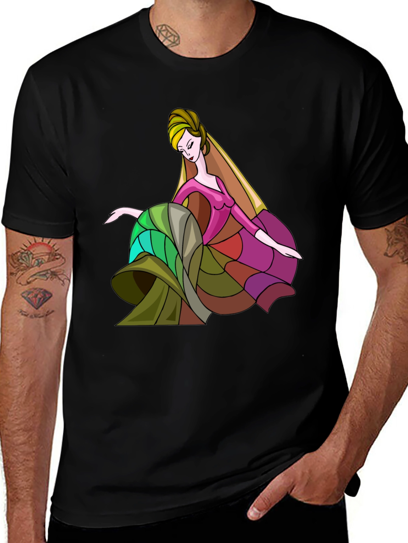 Variant 20 of Stylish Graphic Tee: Abstract Dancer Design