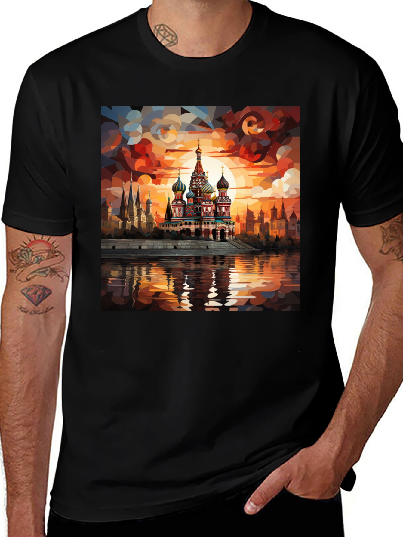 Variant 2 of Moscow Cathedral Art Graphic Tee