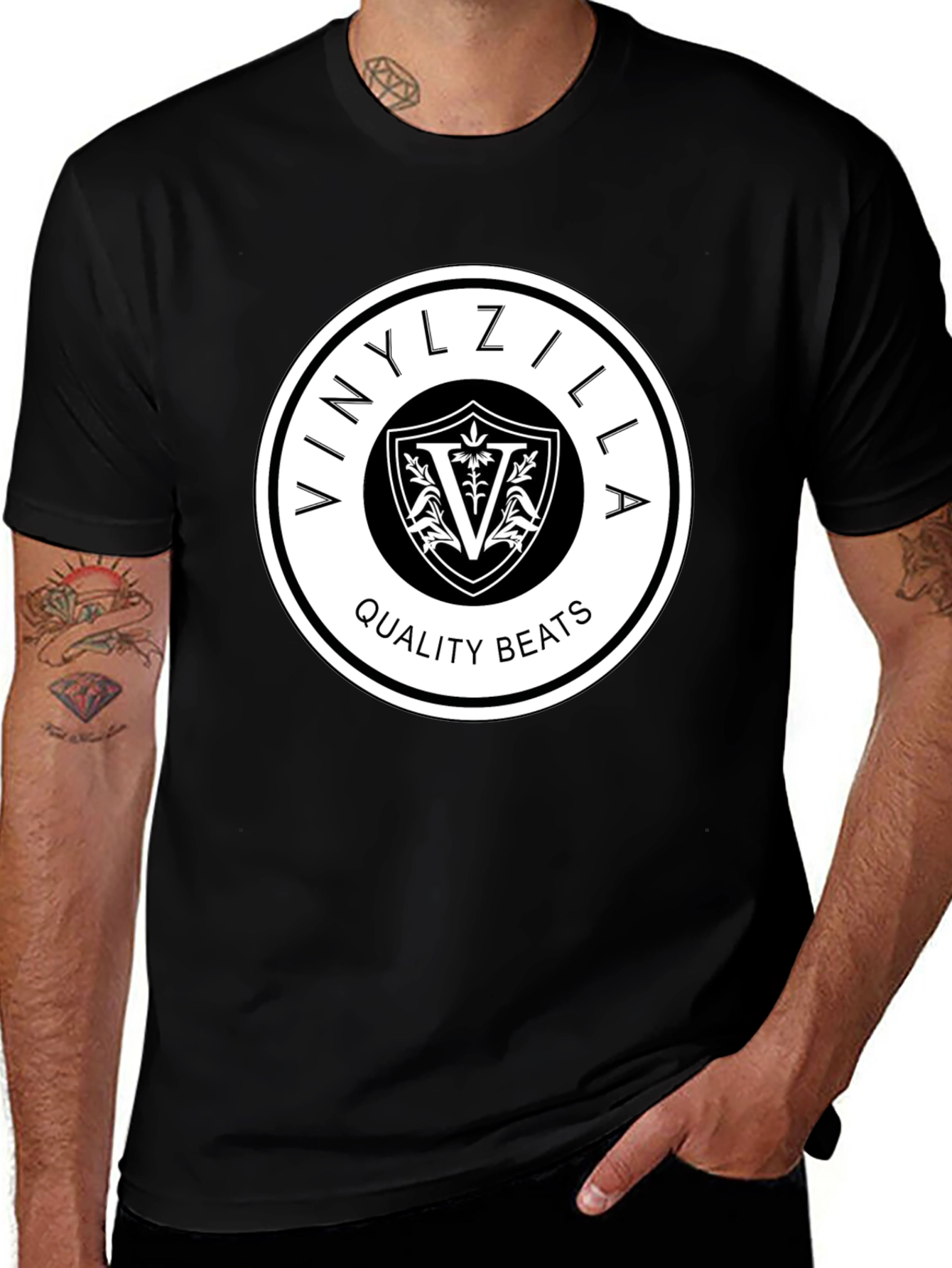Vinylzilla Quality Beats Black T-Shirt