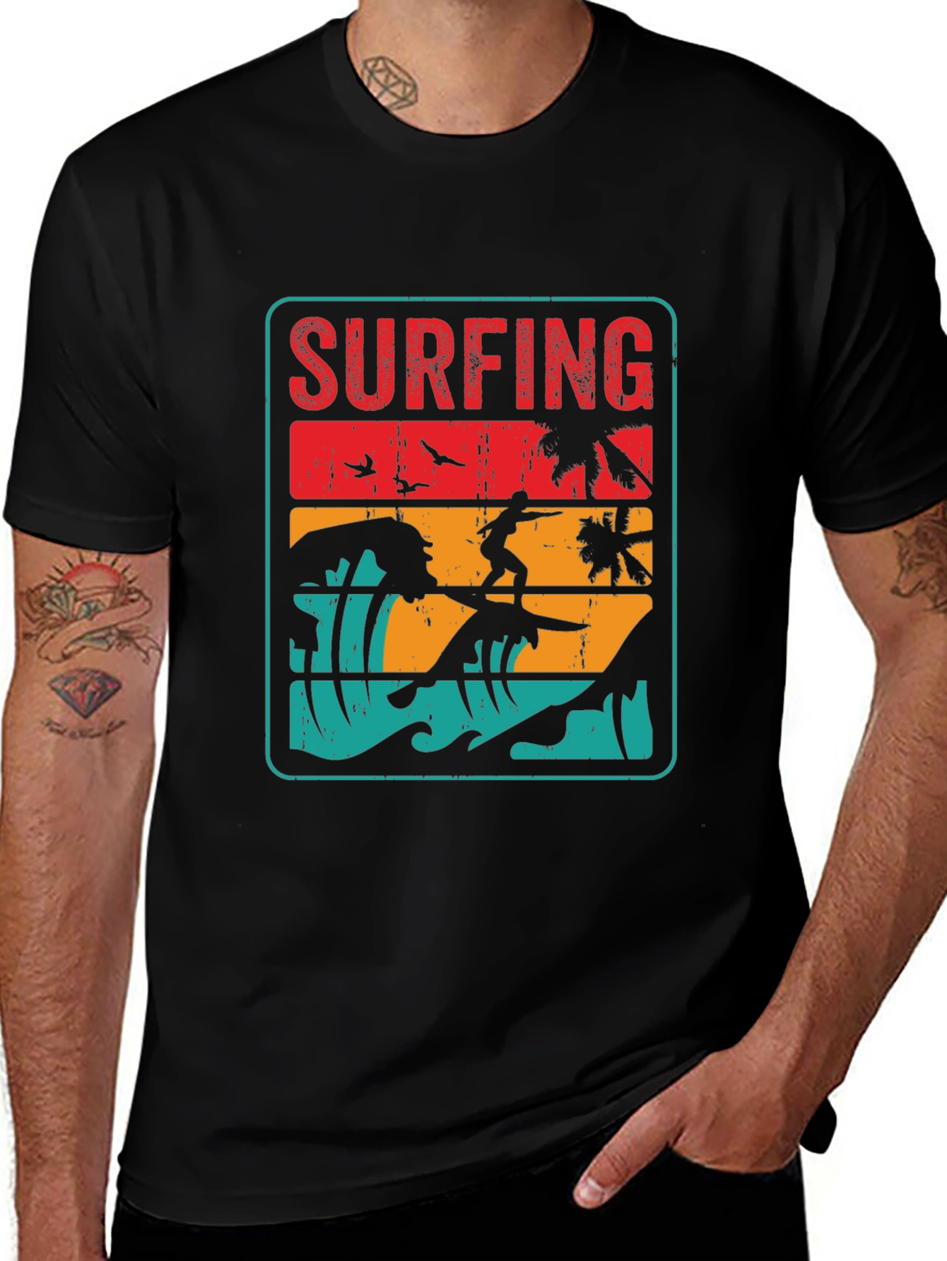 Variant 4 of Retro Surfing T-Shirt - Vintage Beach Vibes