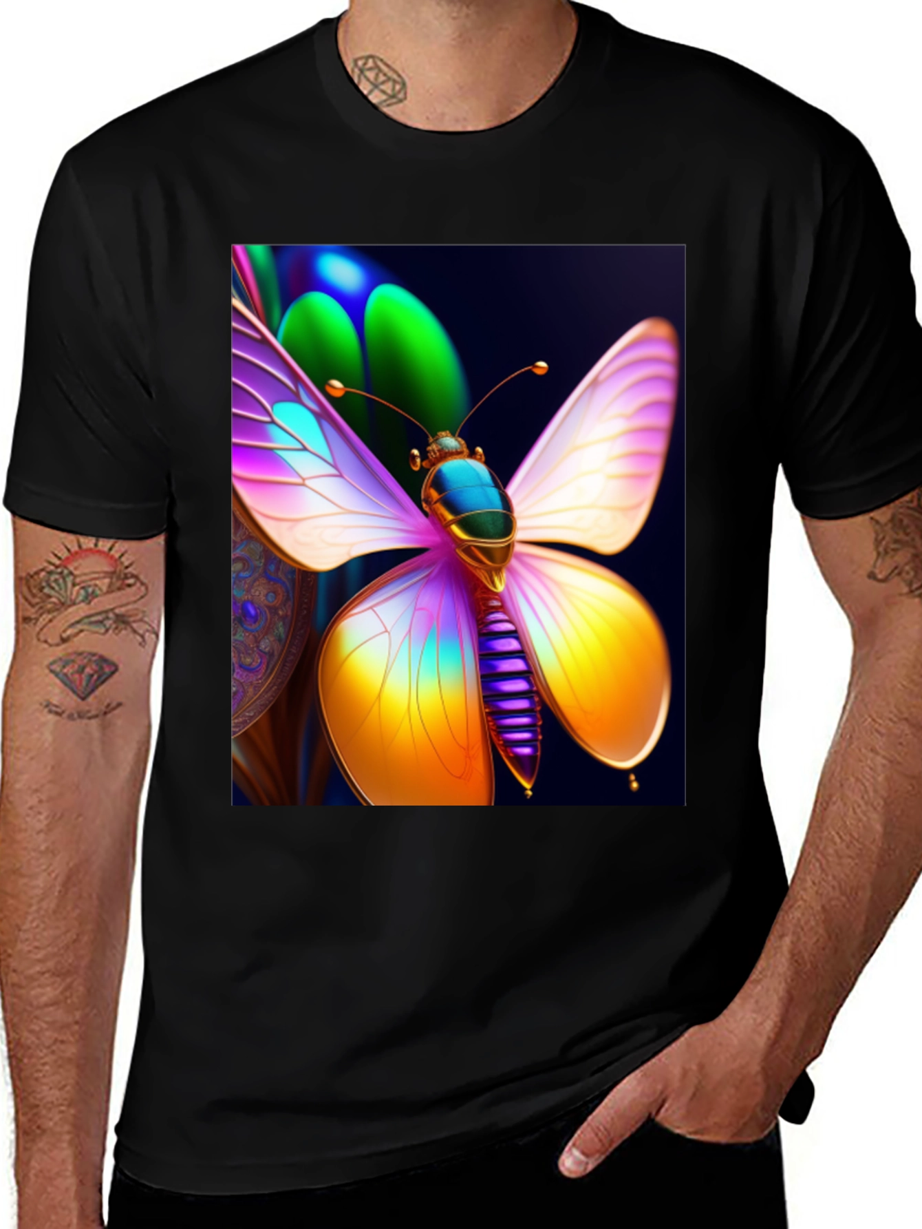 Variant 6 of Butterfly Graphic Tee - Vivid Art Shirt