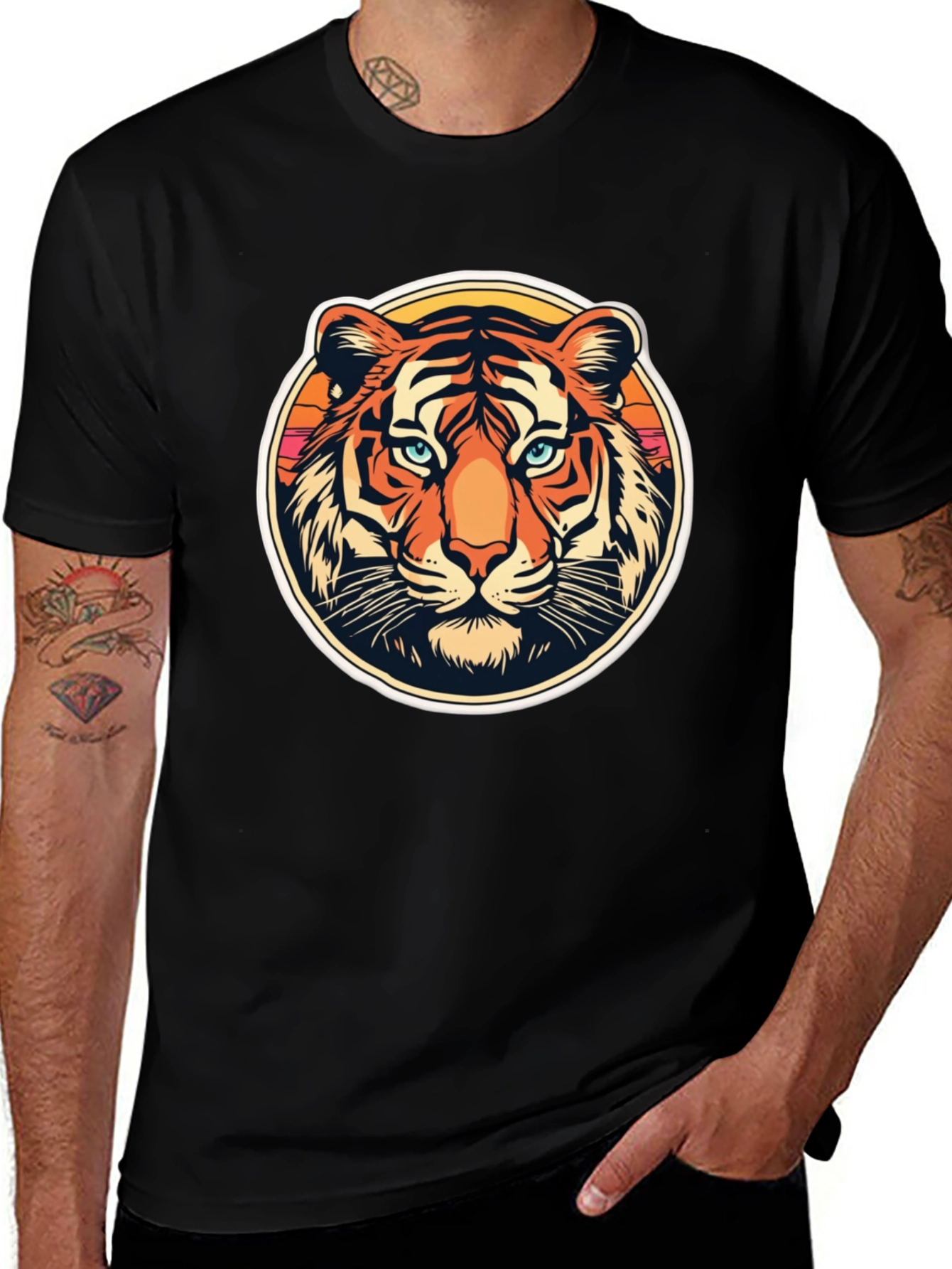 Variant 7 of Retro Tiger Graphic Tee - Vintage Animal Print Shirt