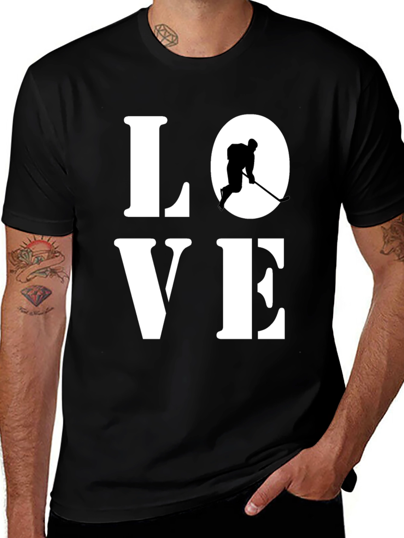 Variant 10 of Love Hockey Graphic Tee - Sporty Unisex T-Shirt