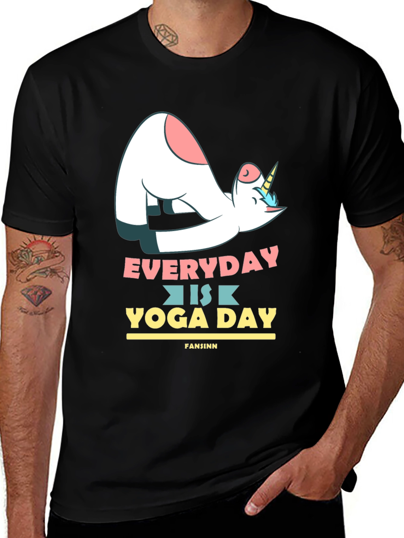 Variant 5 of Unicorn Yoga T-Shirt - Everyday is Yoga Day Tee