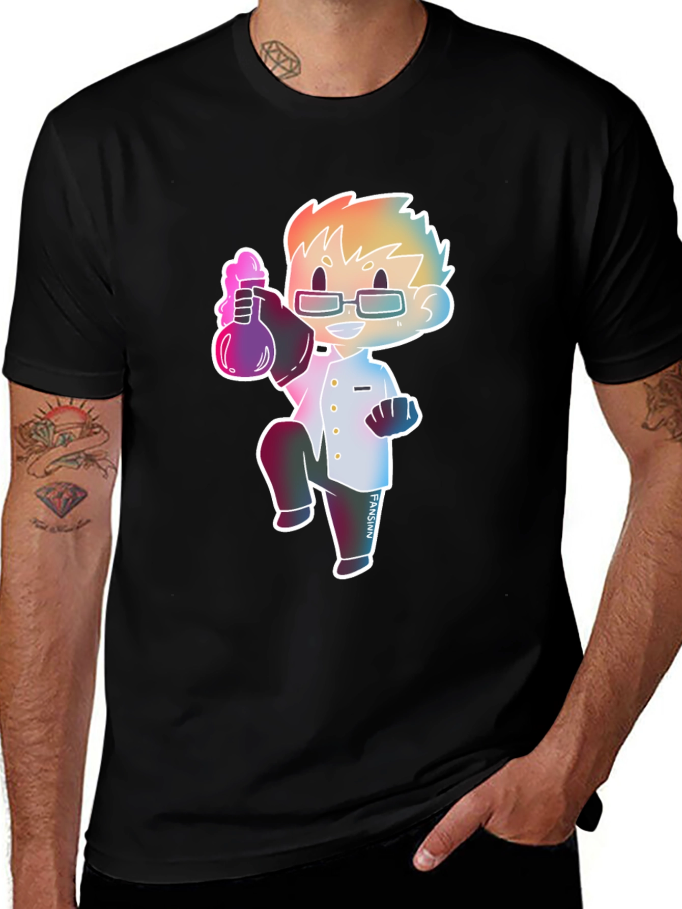 Variant 18 of Fun Scientist Cartoon Graphic T-Shirt