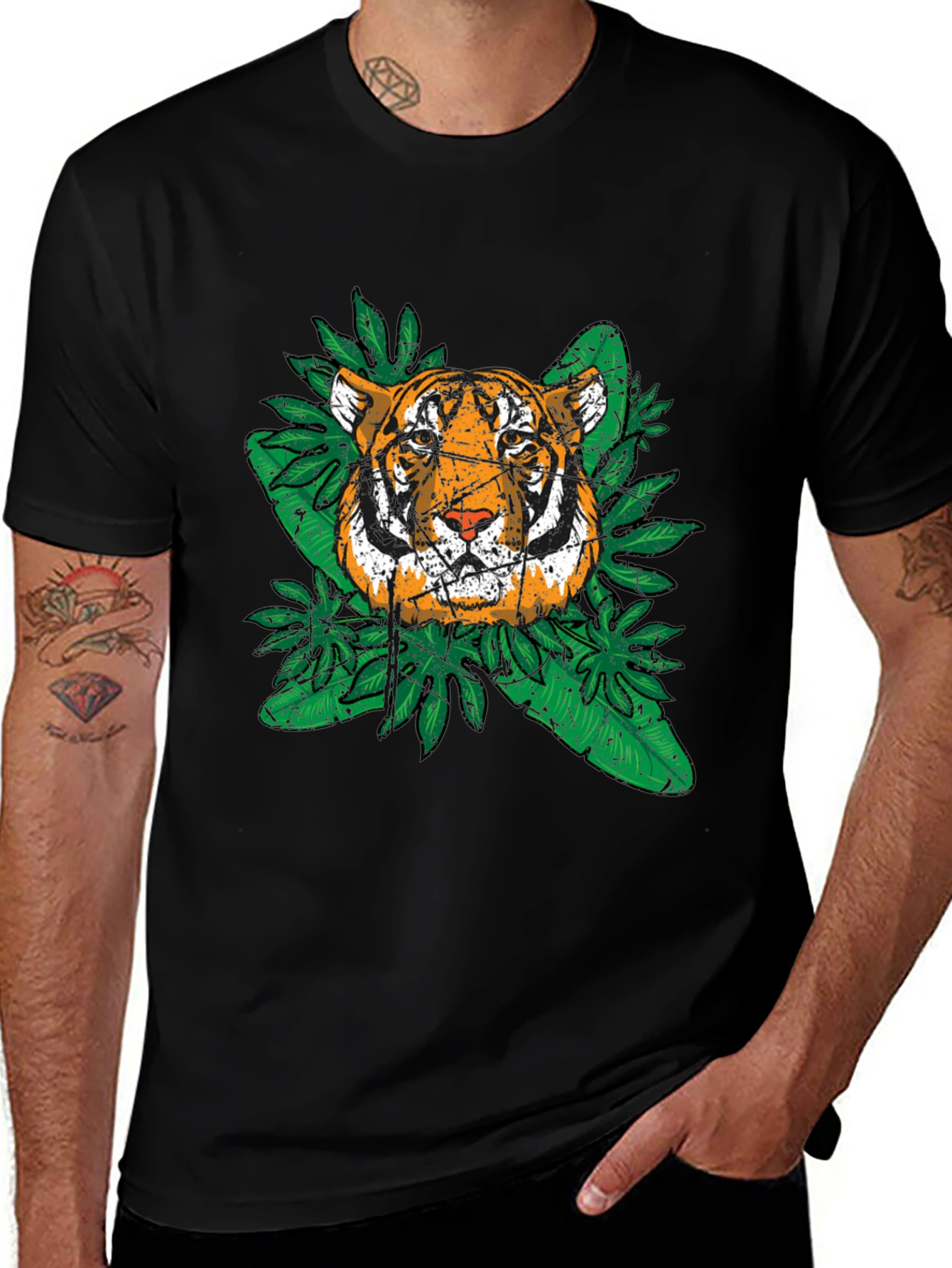 Variant 4 of Tiger Graphic Black T-Shirt - Jungle Style