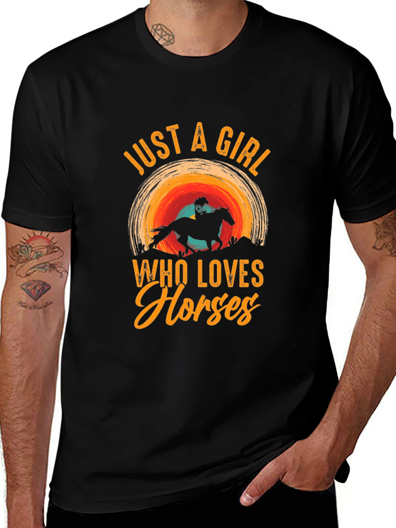 Variant 11 of Just A Girl Who Loves Horses Graphic Tee