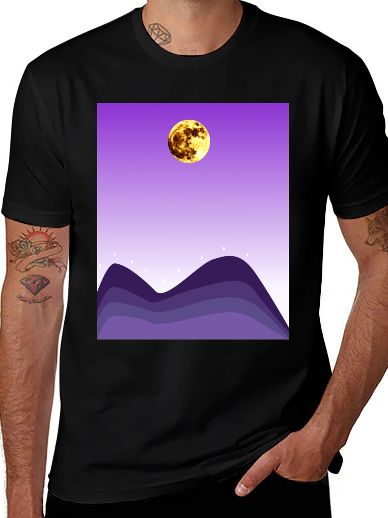 Variant 8 of Moonlit Mountains Graphic Tee
