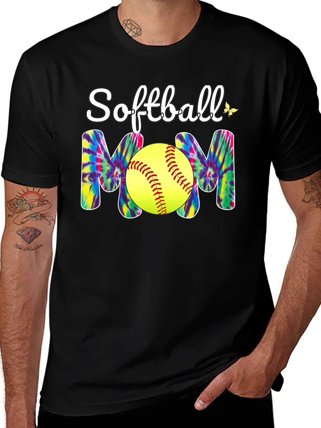 Variant 22 of Softball Mom T-Shirt - Tie Dye Design