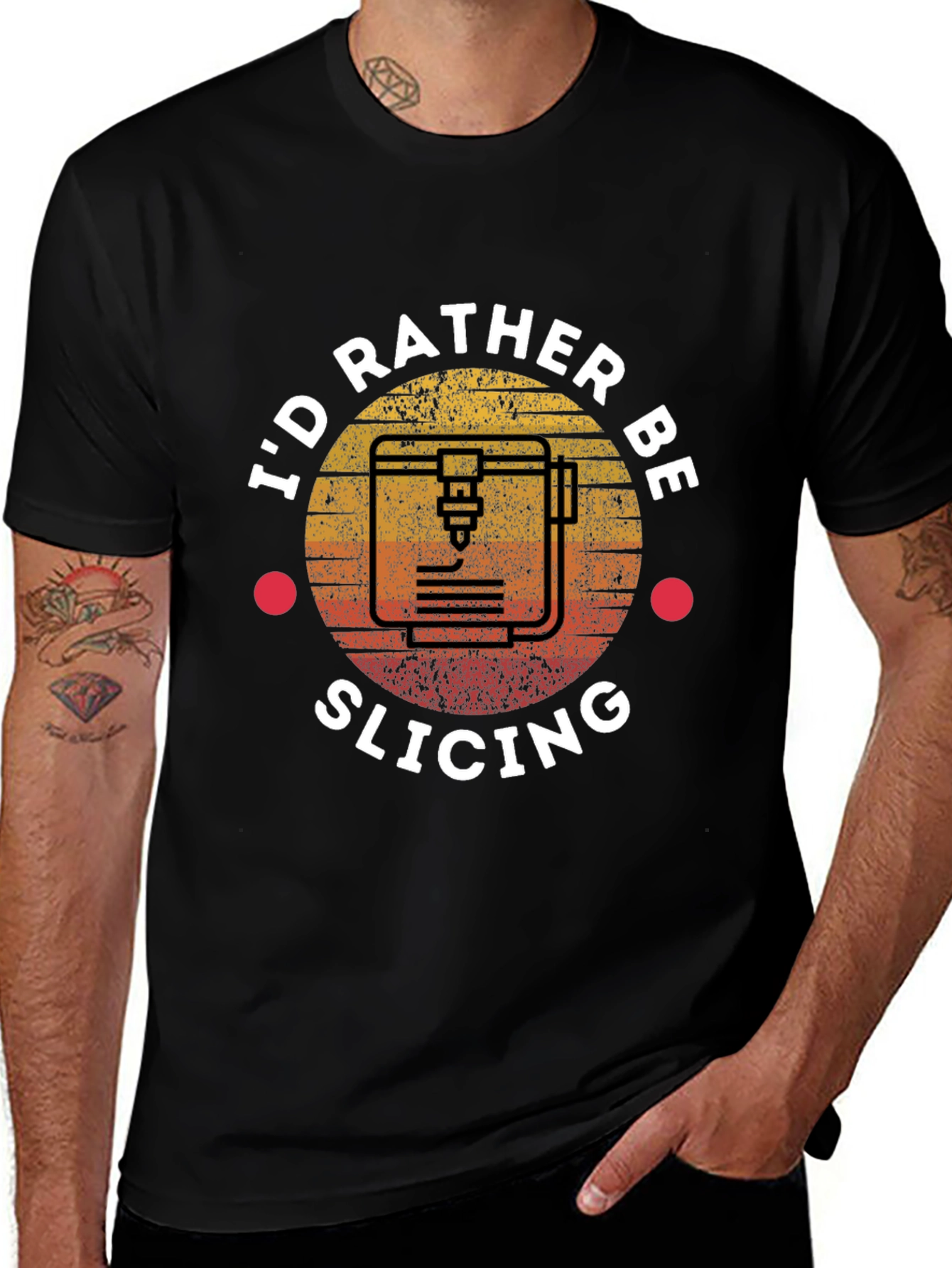 Variant 29 of I'd Rather Be Slicing T-Shirt - 3D Printing Tee