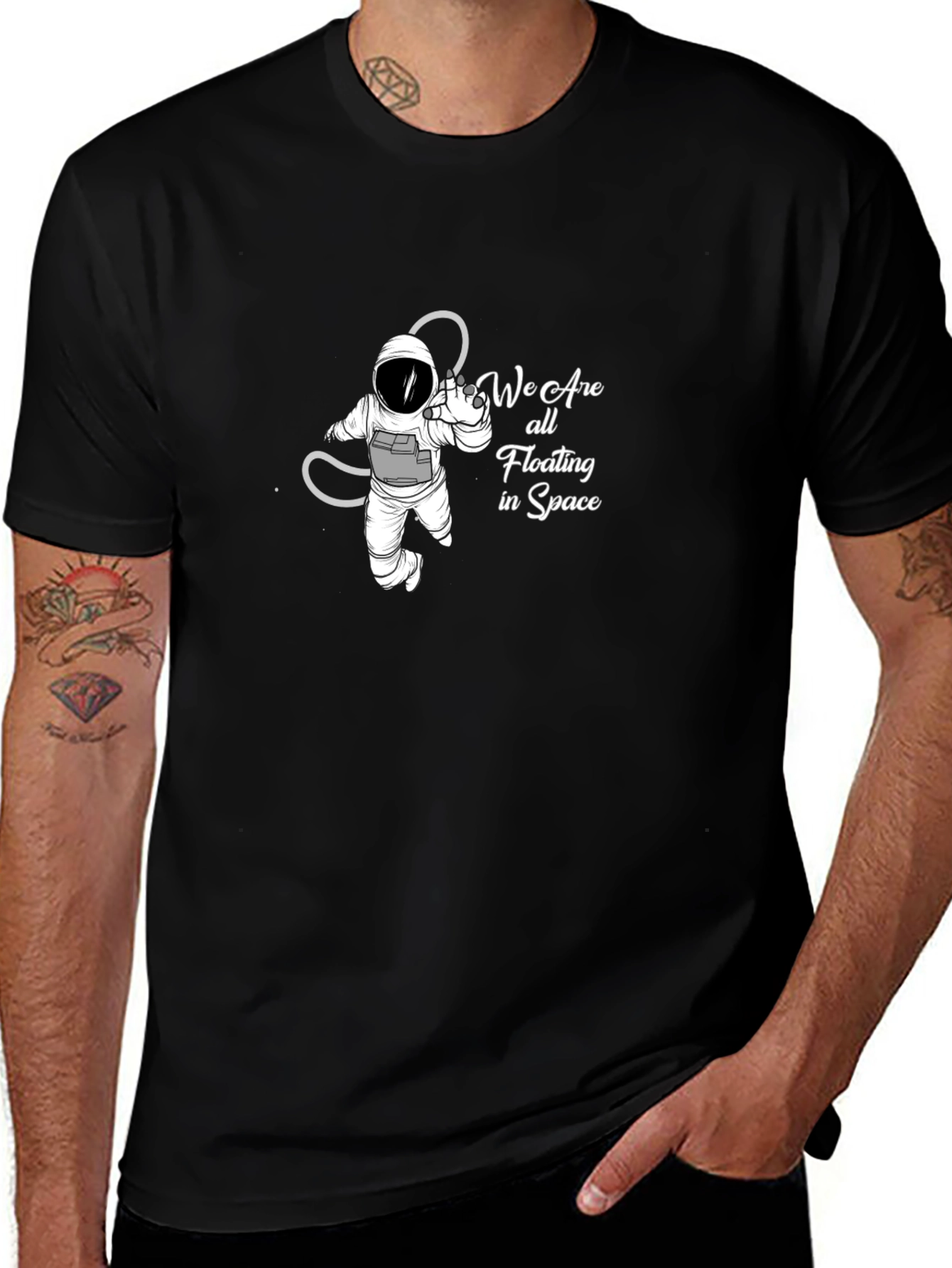 Variant 8 of Astronaut T-Shirt: Floating in Space Design