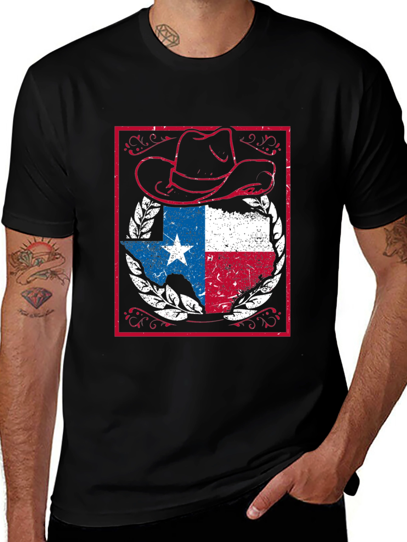 Texas Pride Graphic Tee - Cowboy Hat Design