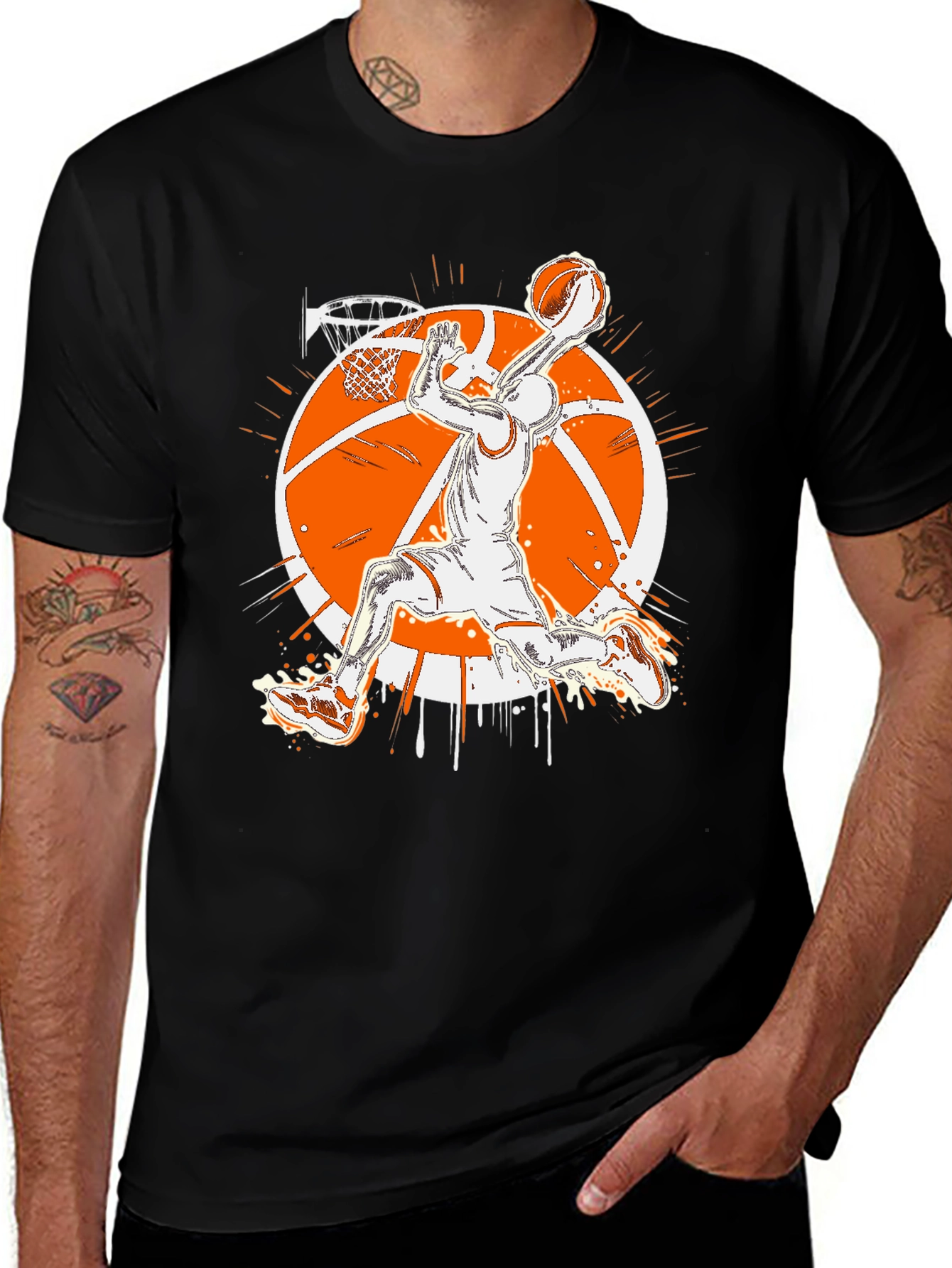 Variant 15 of Black Basketball Graphic T-Shirt