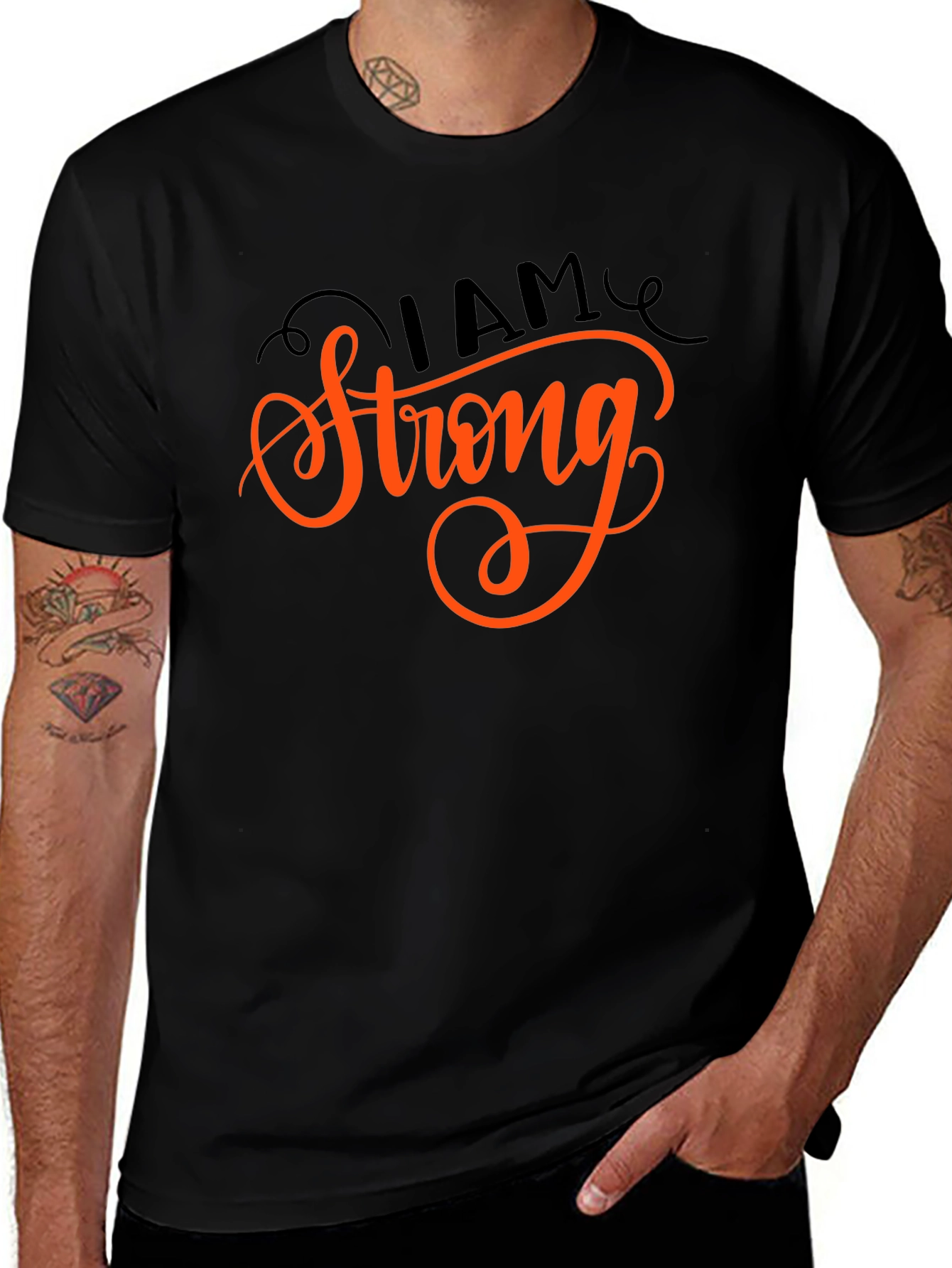 Variant 11 of I AM Strong Black Graphic T-Shirt